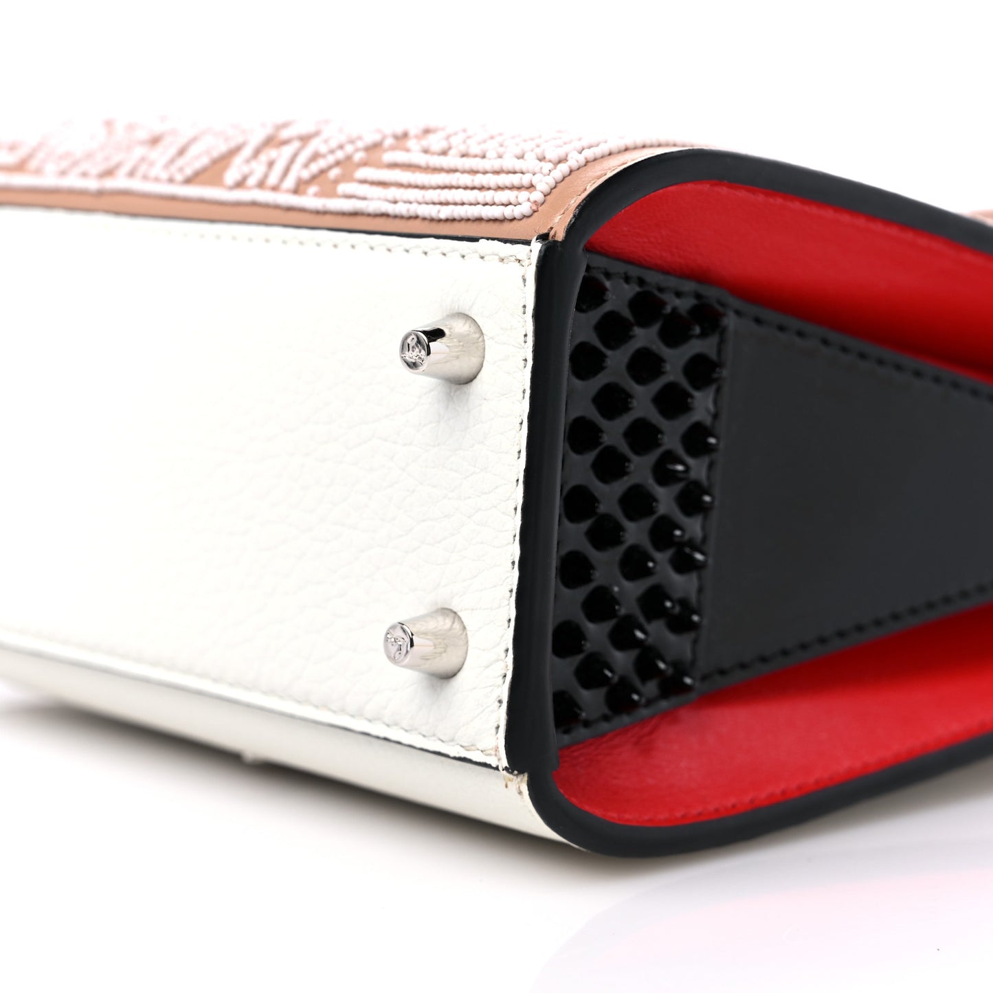 Calfskin Beaded Africamana Nano Paloma Nude