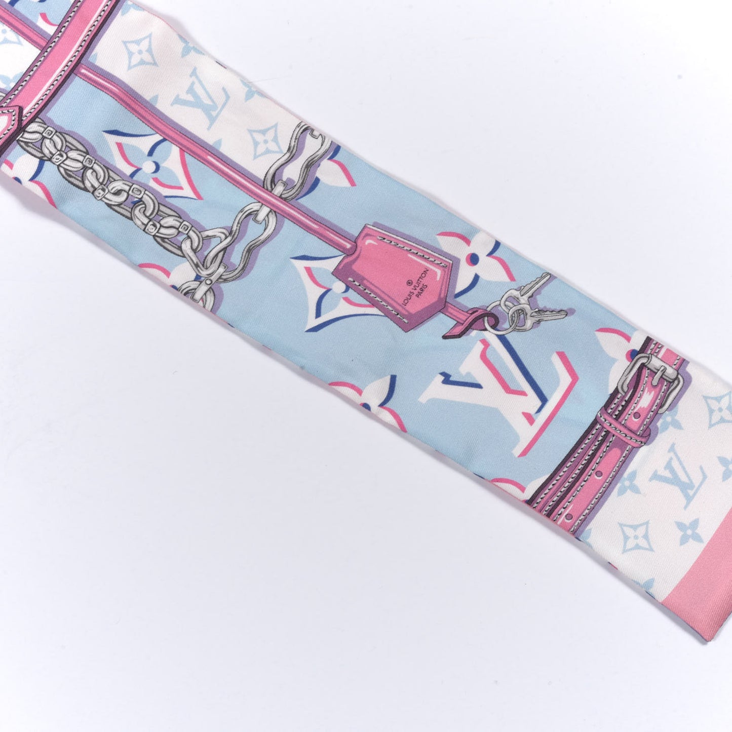 Silk Monogram Escale Perfect Match Bandeau Bleu Rose