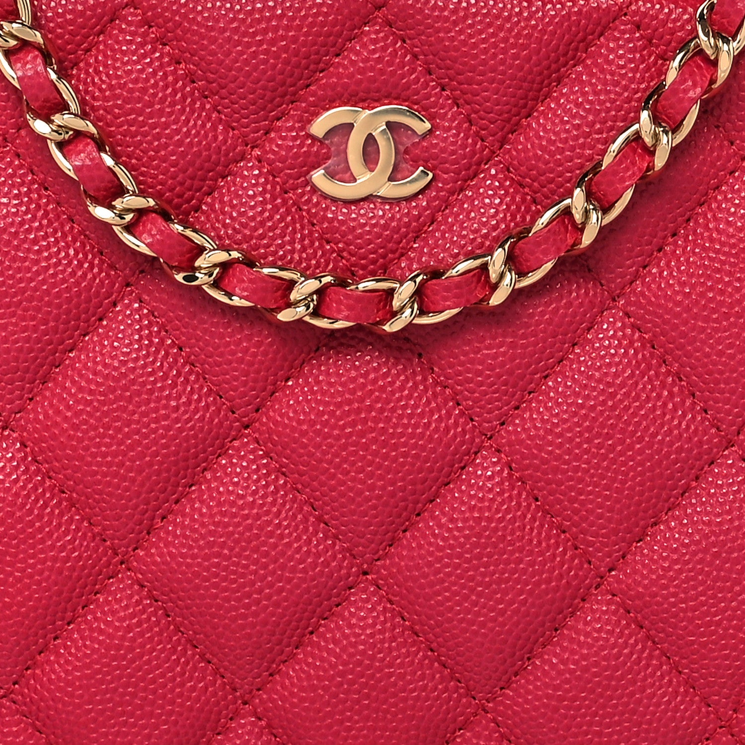 Chanel Caviar Quilted Camera Case Dark Pink 8 of 11
