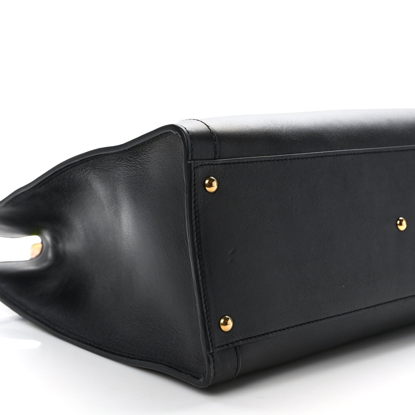 Calfskin Medium Diana Tote Bag Black Yellow Fluo