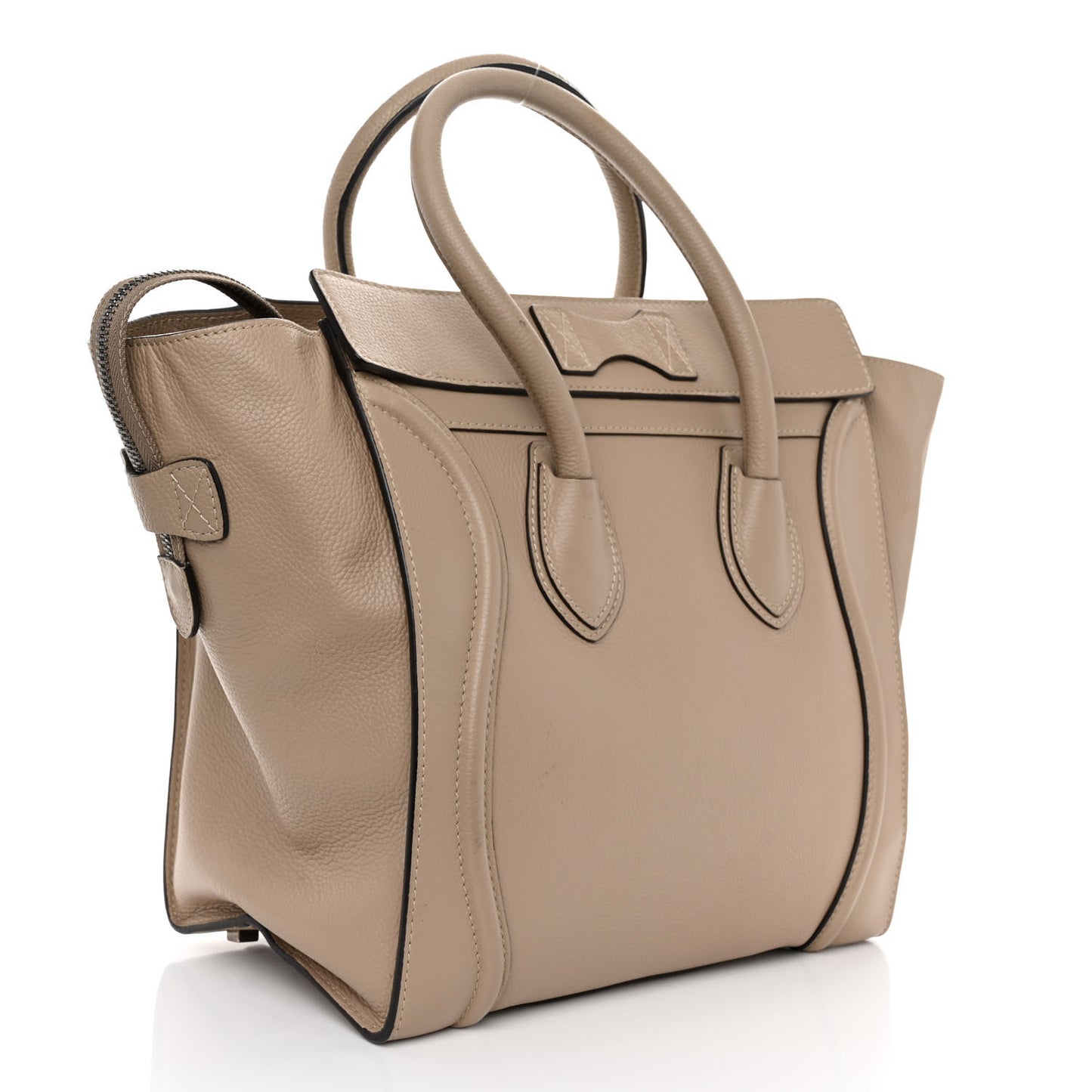 Drummed Calfskin Mini Luggage Dune