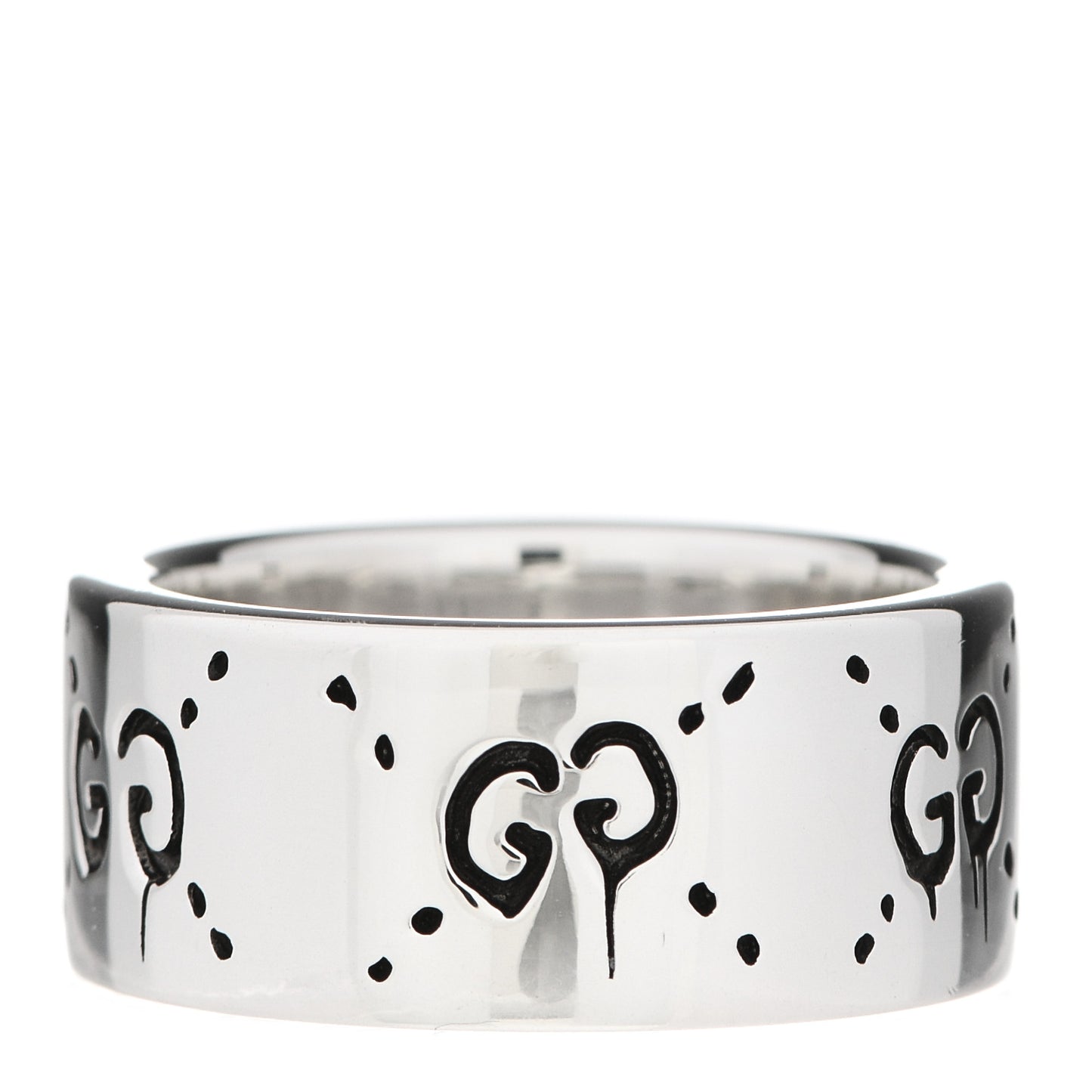 Sterling Silver GucciGhost Hamlet Skull Band Ring 53 6.25
