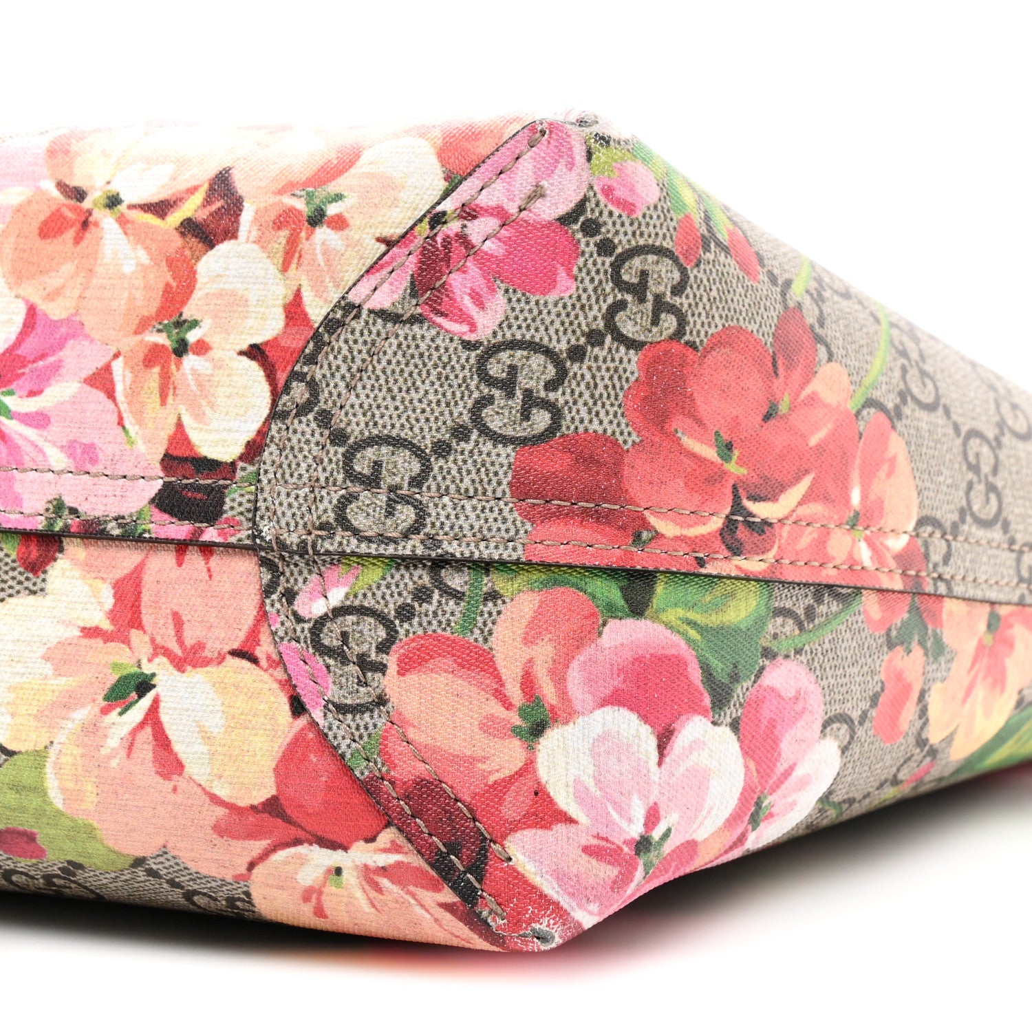 Gucci GG Supreme Monogram Blooms Small Reversible Tote Beige Multicolor Dry Rose 10 of 12