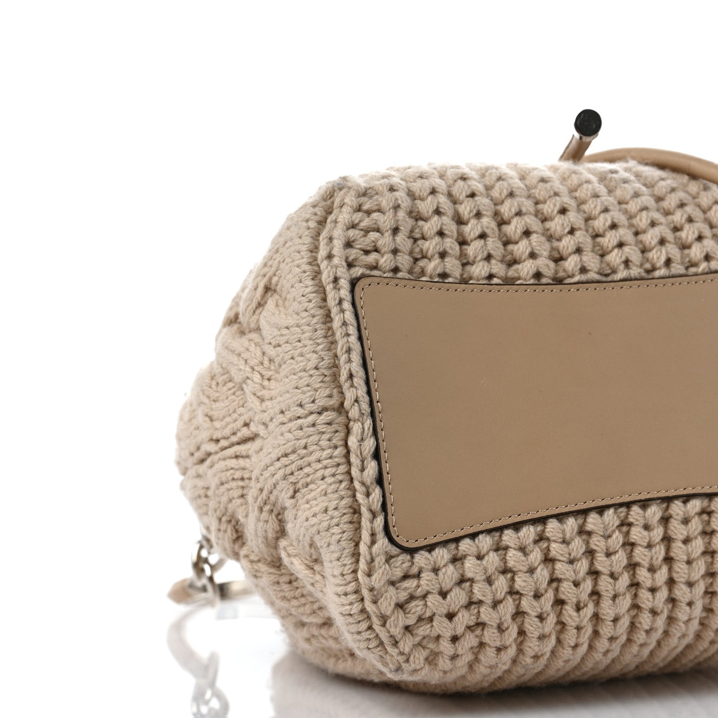 Woven Wool Bon Bon Bucket Bag Barley