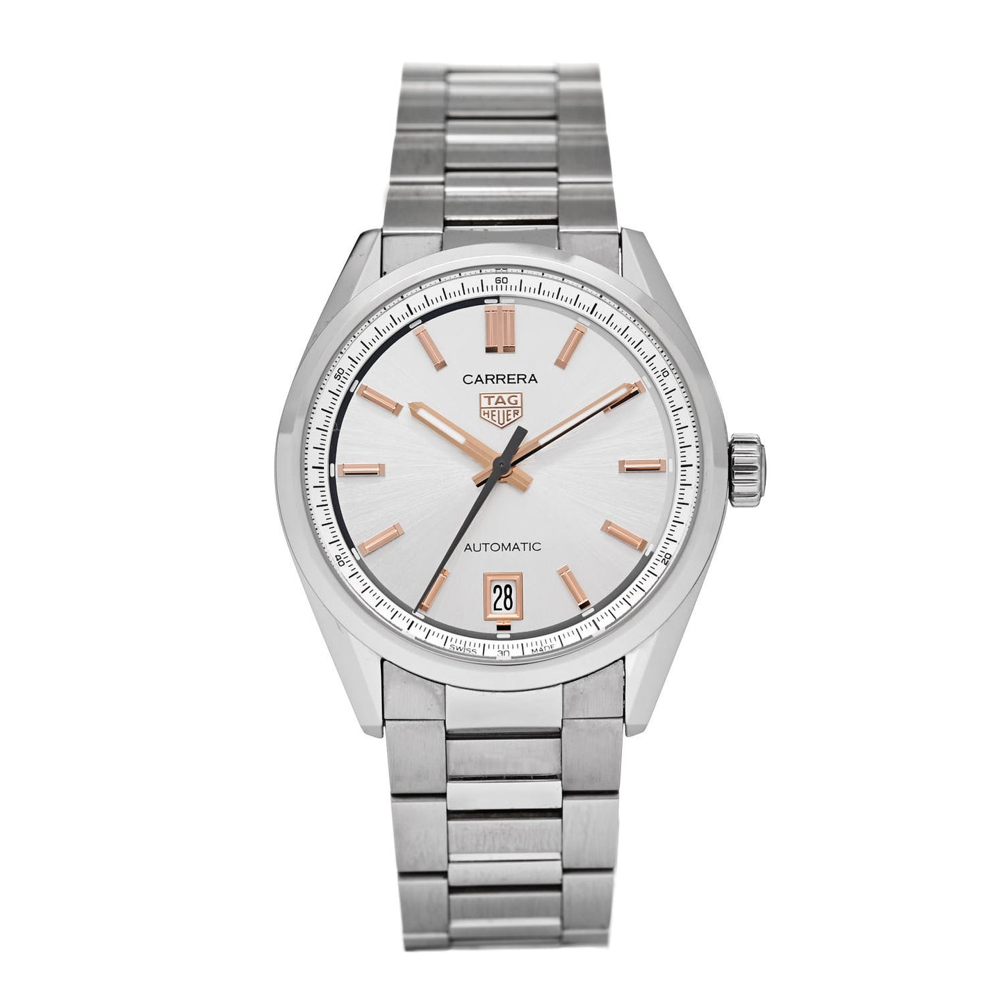 Stainless Steel 36mm Carrera Date Automatic Watch Silver WBN2310