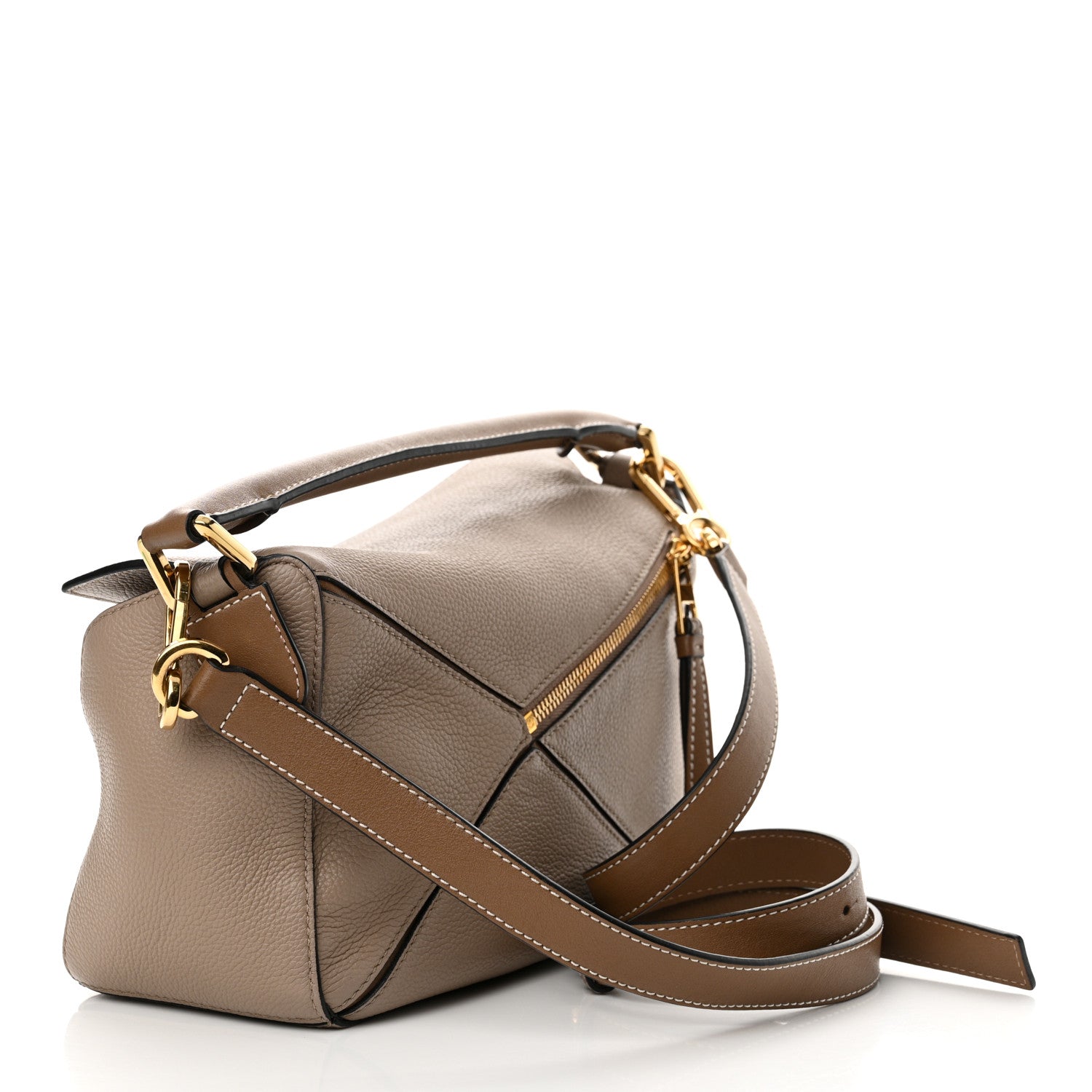 Loewe Grained Calfskin Small Puzzle Bag Sand Mink 3 of 15