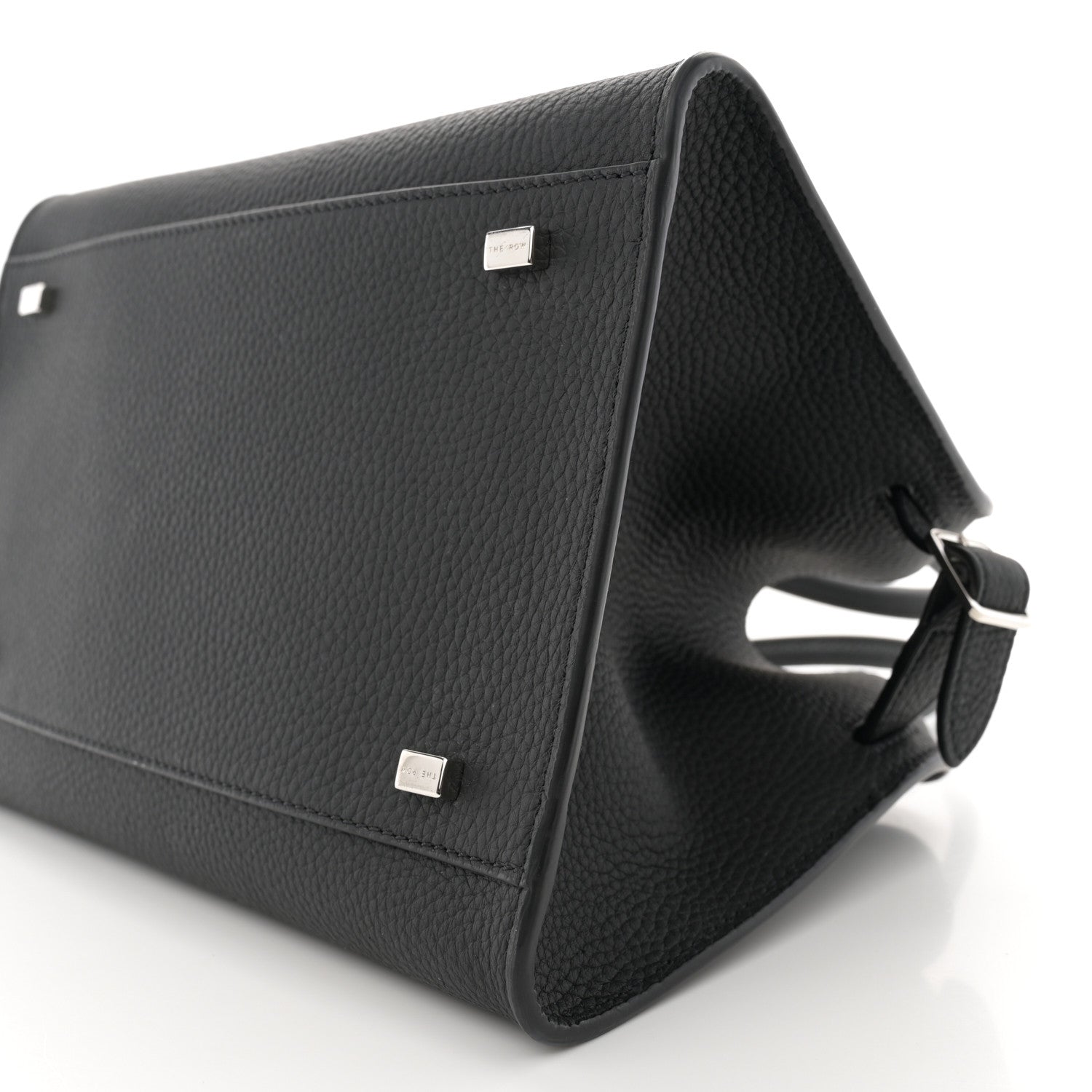 The Row Grained Calfskin Soft Margaux 10 Bag Black 9 of 9