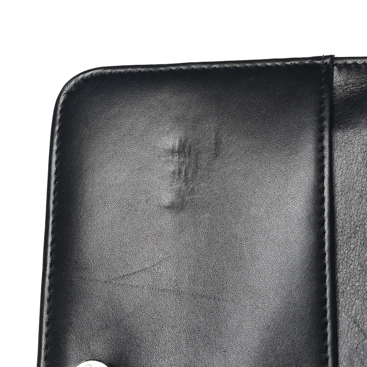 Calfskin Chain 20s Signe Wallet on Chain WOC Black