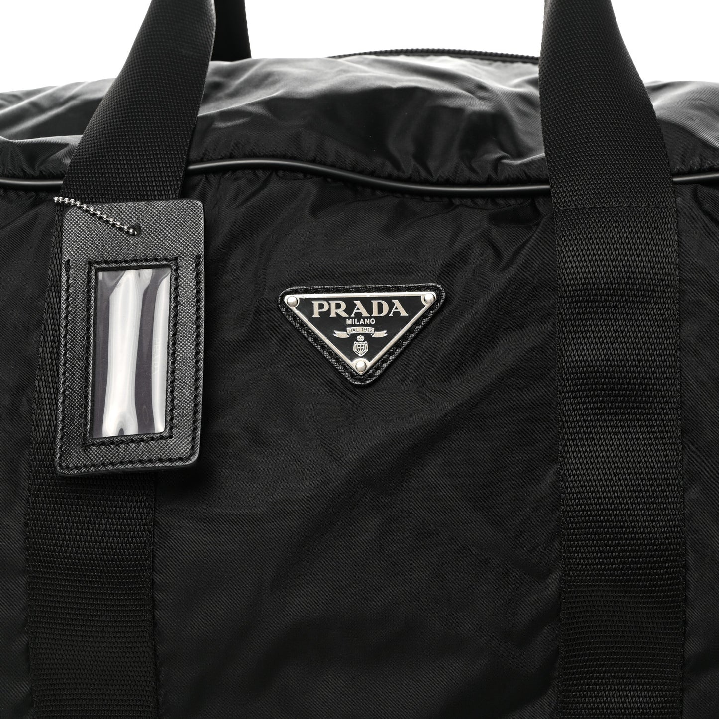 Tessuto Nylon Saffiano Viaggio Carry On Travel Bag Black