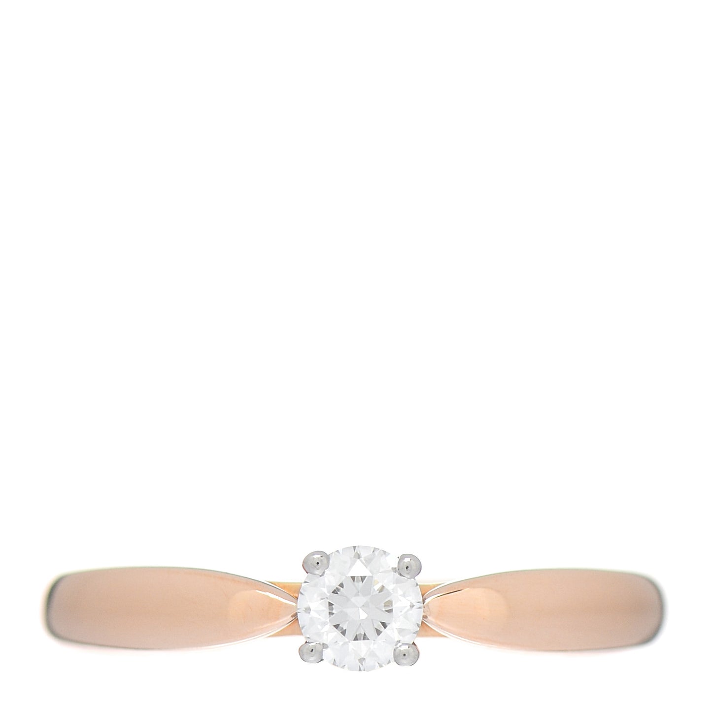 18K Rose Gold Platinum Diamond .19ct Harmony Solitaire Engagement Ring 52 6