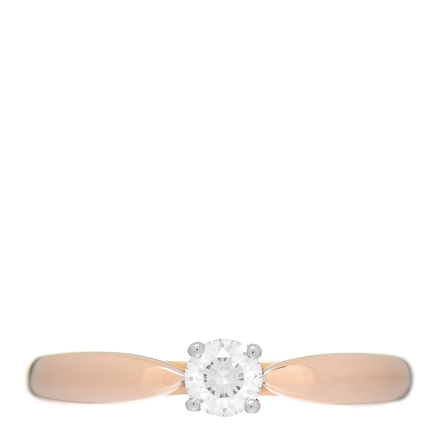 Tiffany 18K Rose Gold Platinum Diamond .19ct Harmony Solitaire Engagement Ring 52 6 1 of 5