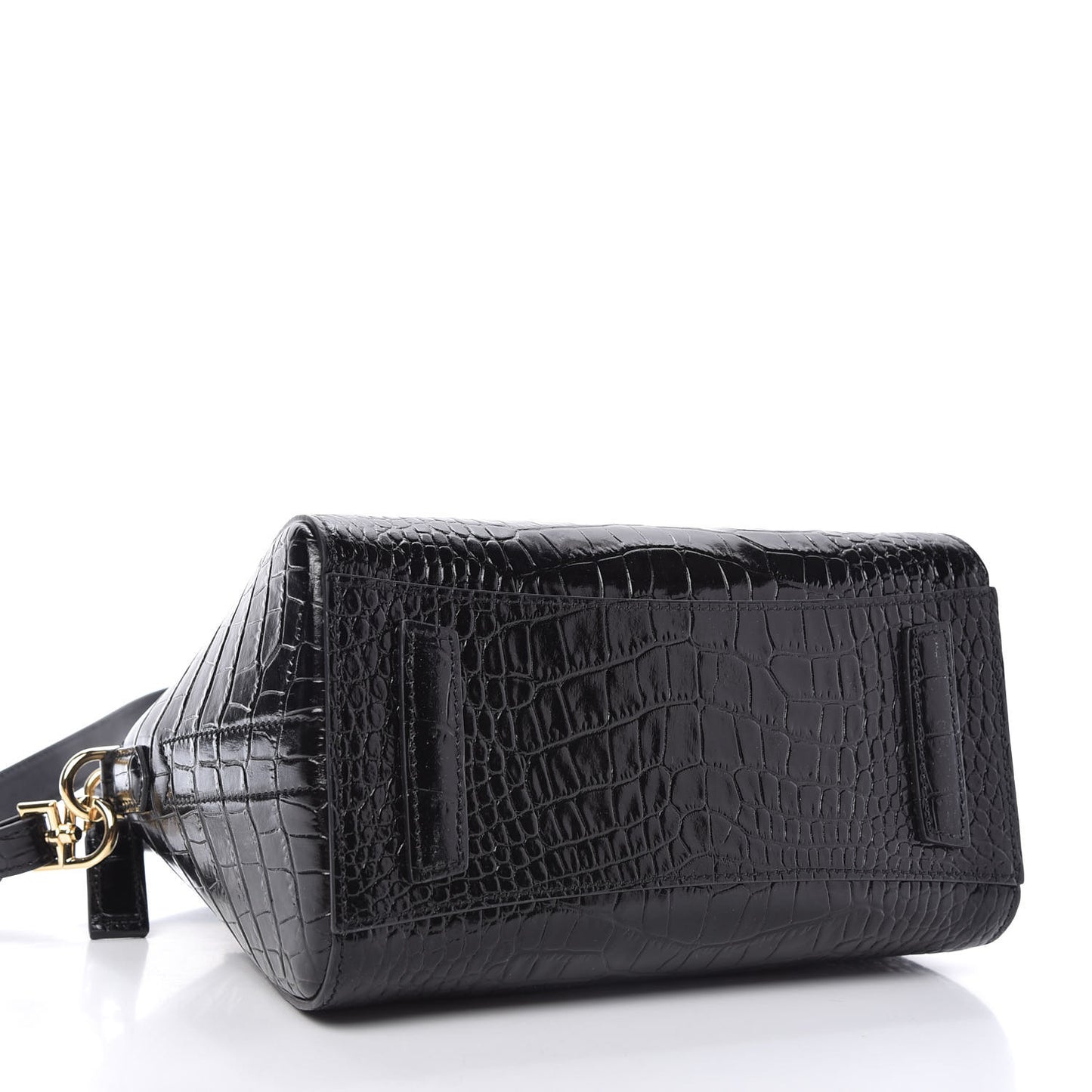 Calfskin Crocodile Embossed Mini Antigona Black