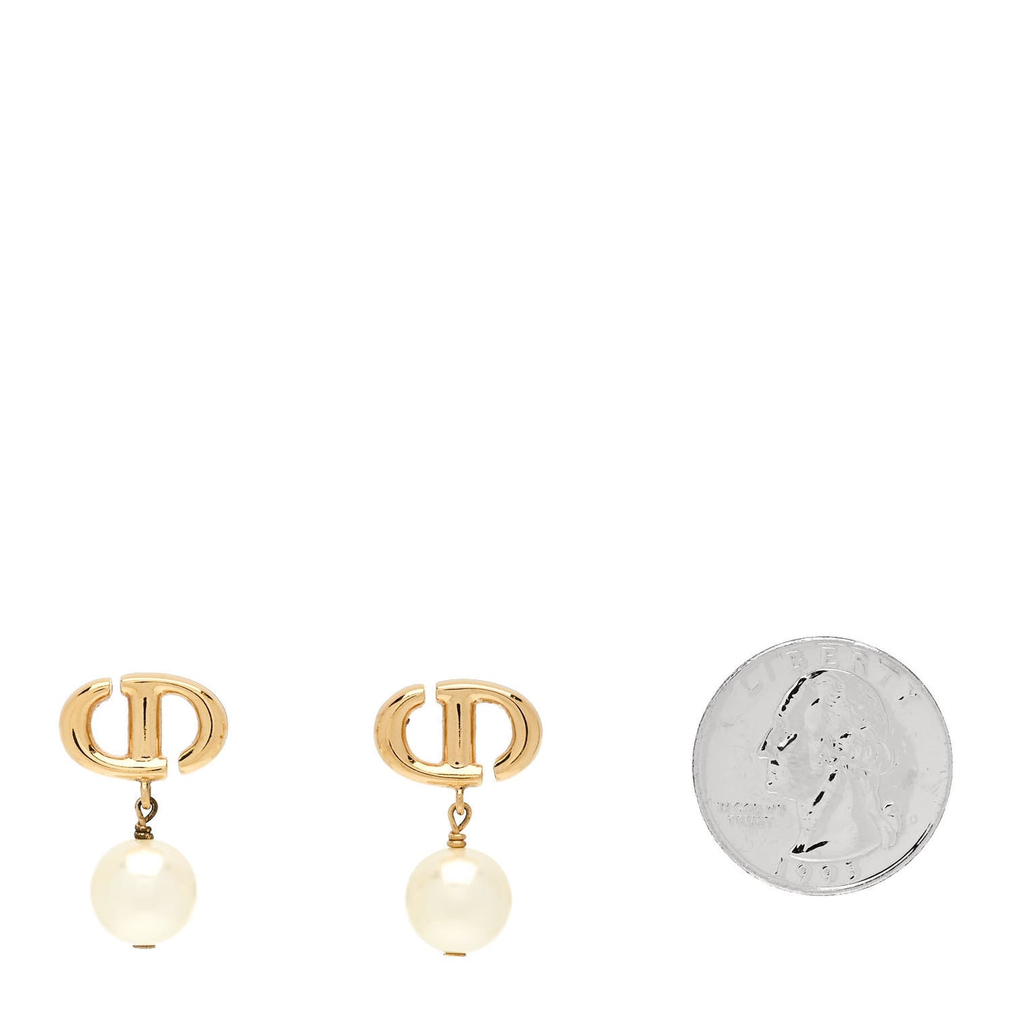 Pearl CD Earrings Gold