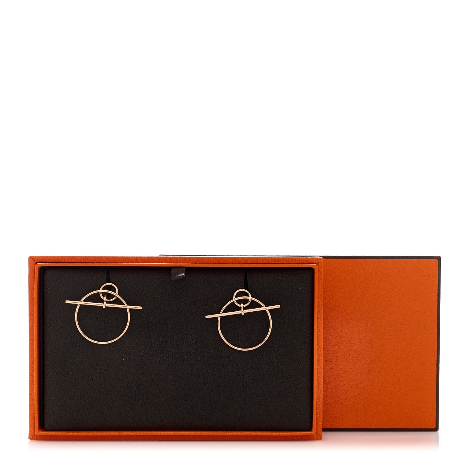 Hermes 18K Rose Gold PM Loop Earrings 5 of 5