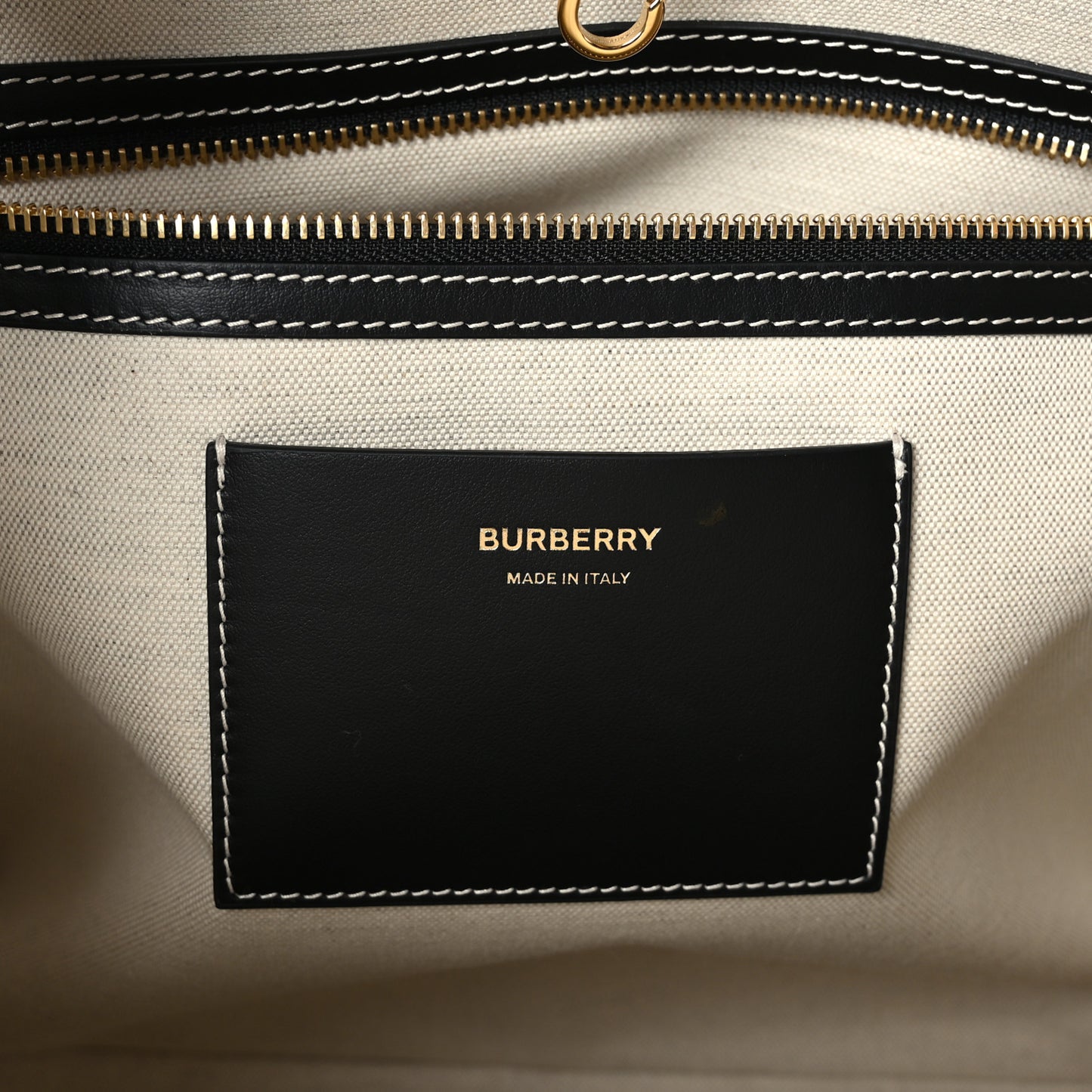 Calfskin Monogram Motif TB Medium Soft Tote Black