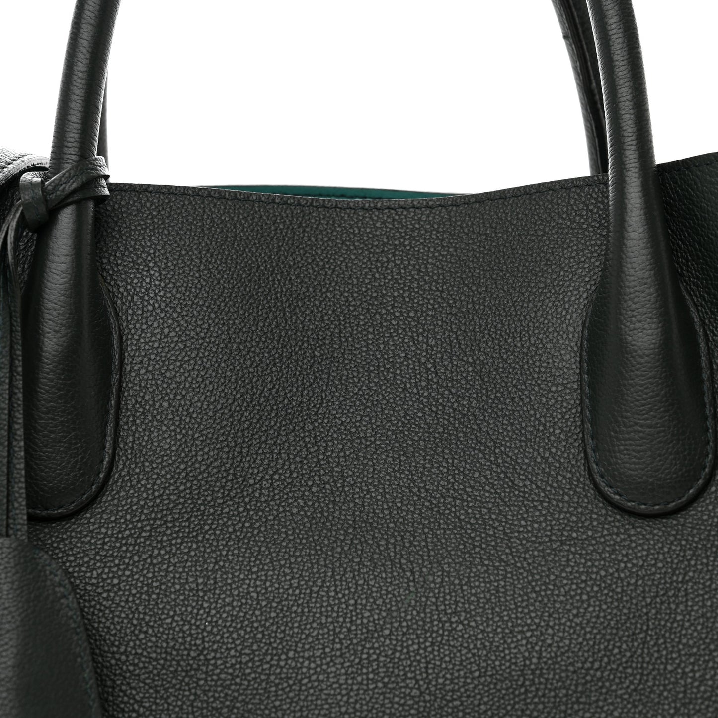 Supple Grained Calfskin Large Open Bar Tote Green