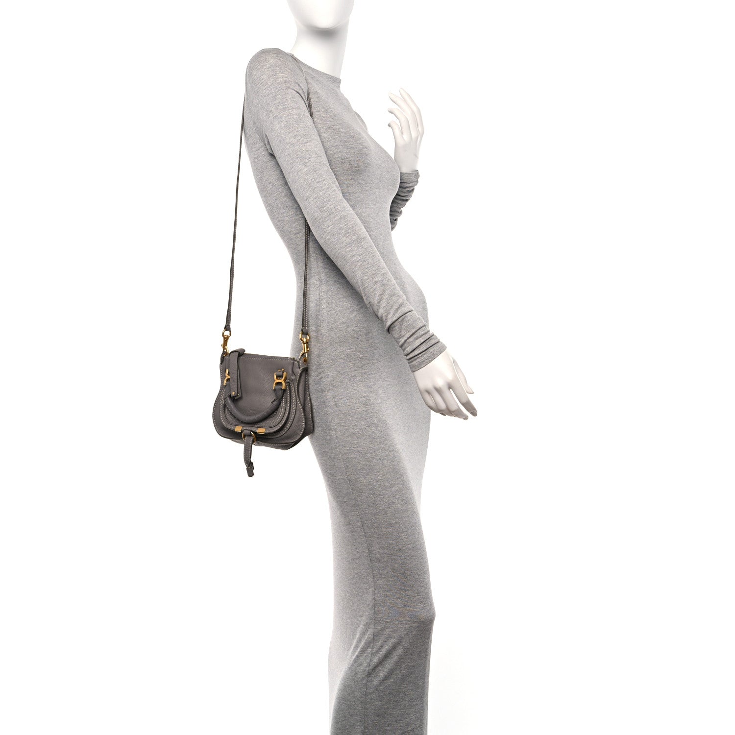 Chloe Calfskin Mini Marcie Satchel Cashmere Grey 3 of 10