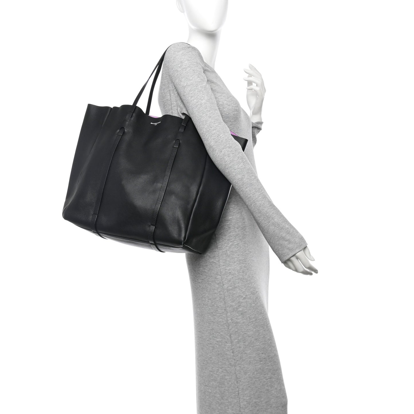 Veau Baltimore Double Sided Medium Everyday Tote Black Purple