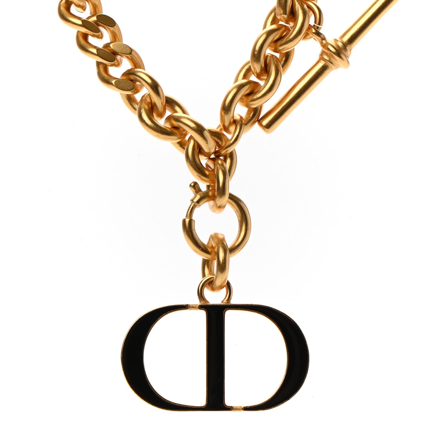 Metal CD Necklace Gold