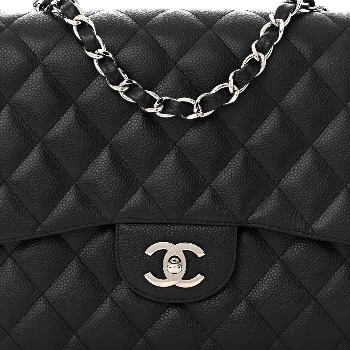 Caviar Quilted Jumbo Single Flap Black