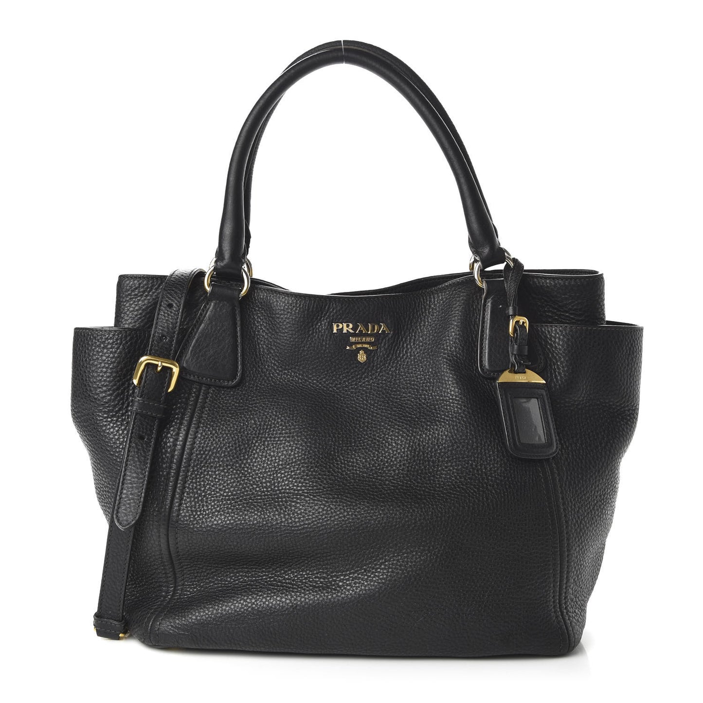 Vitello Daino Side Pocket Tote Black