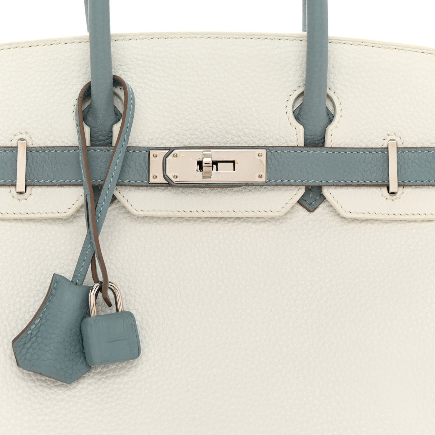 Togo Horseshoe Birkin 30 White Ciel