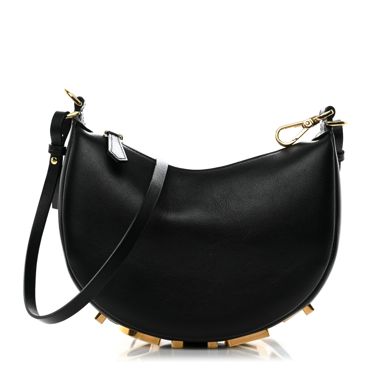 Vitello Grace Matte Mini Fendigraphy Hobo Bag Black