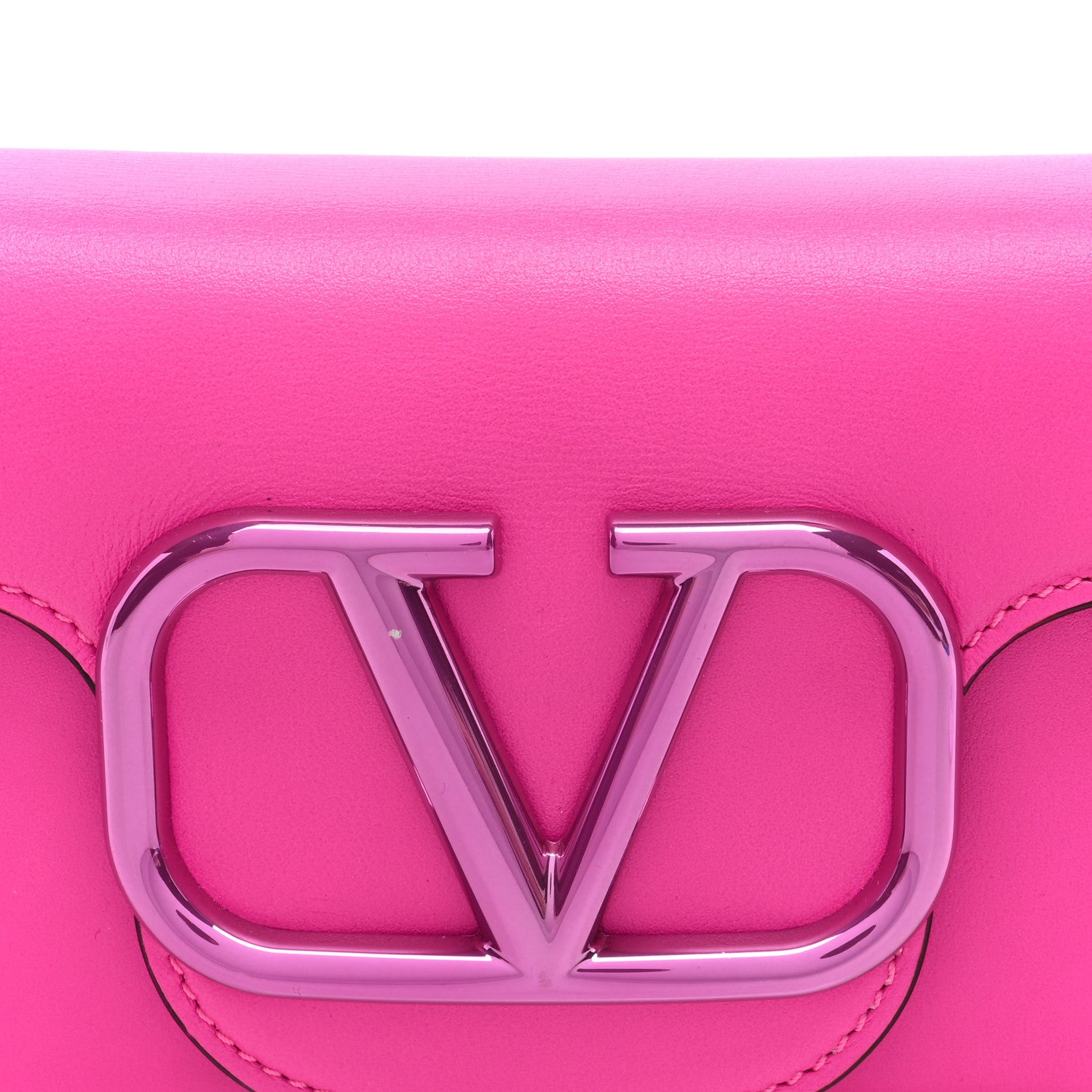 Valentino Garavani Calfskin Lacquer Monochrome Vlogo Mini Loco Crossbody Bag Pink PP 7 of 9