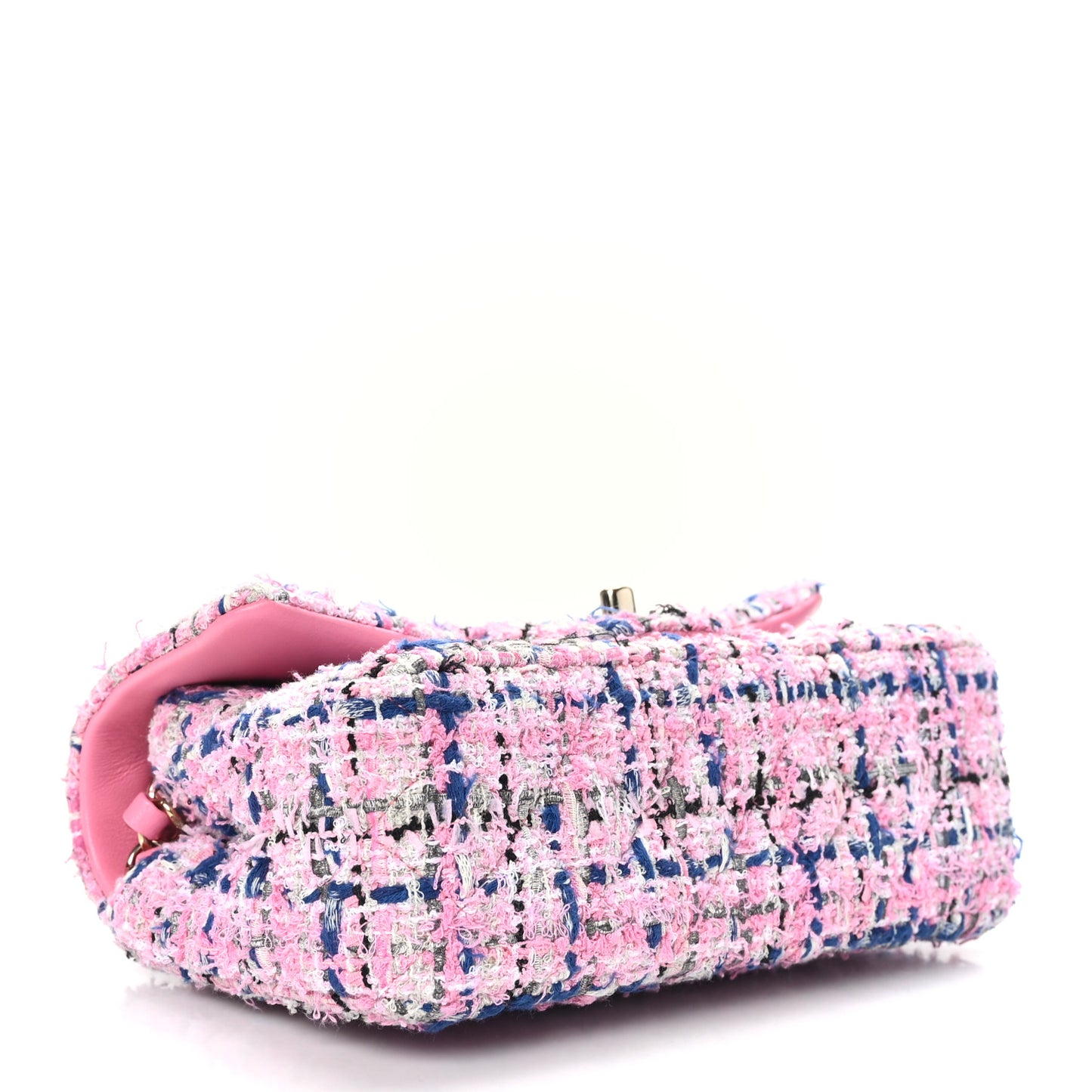 Tweed Quilted Mini Rectangular Flap Pink Multicolor