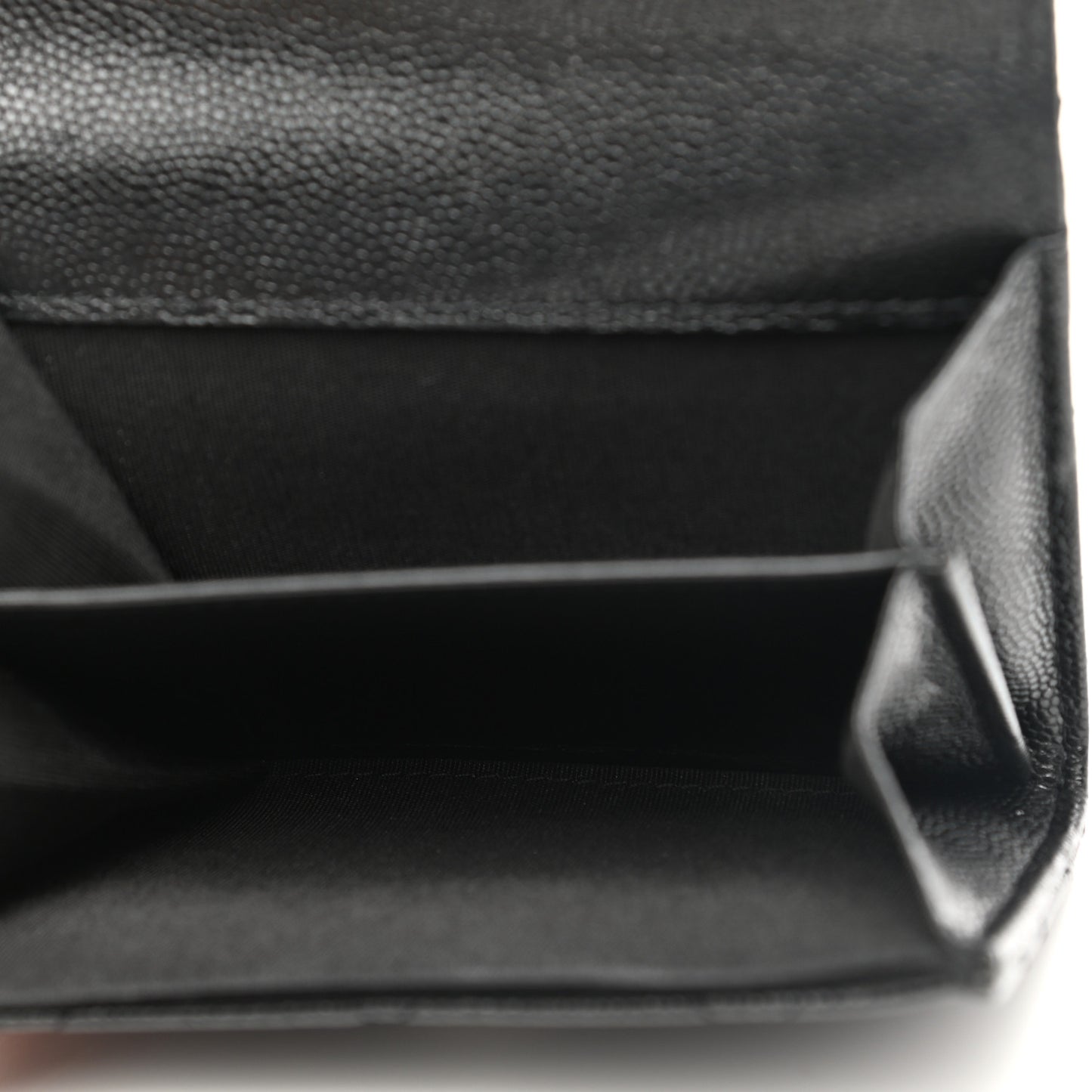 Caviar Quilted My Everything Flap Card Holder Wallet Black