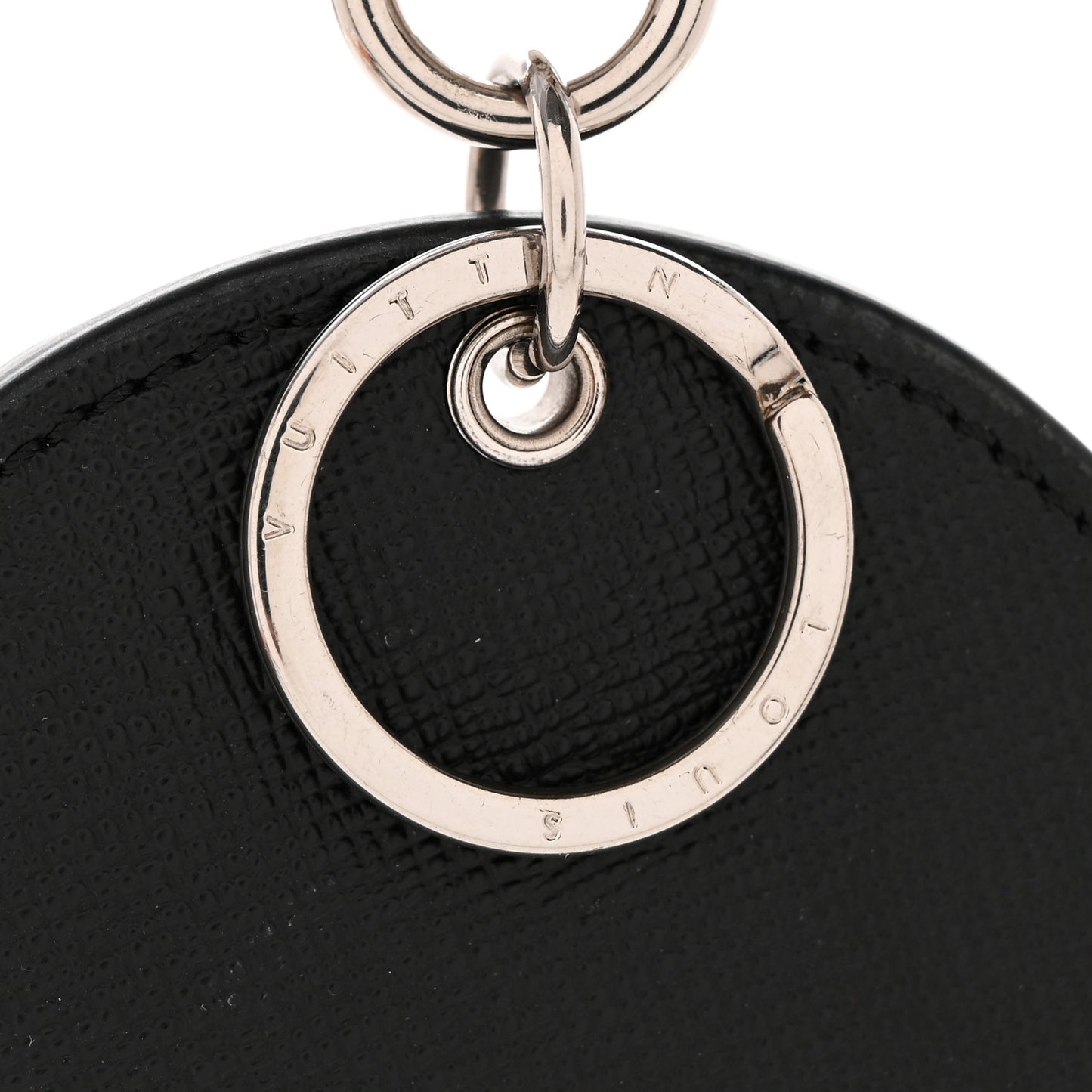 Epi Monogram Studded Twist Bag Charm Key Ring Black