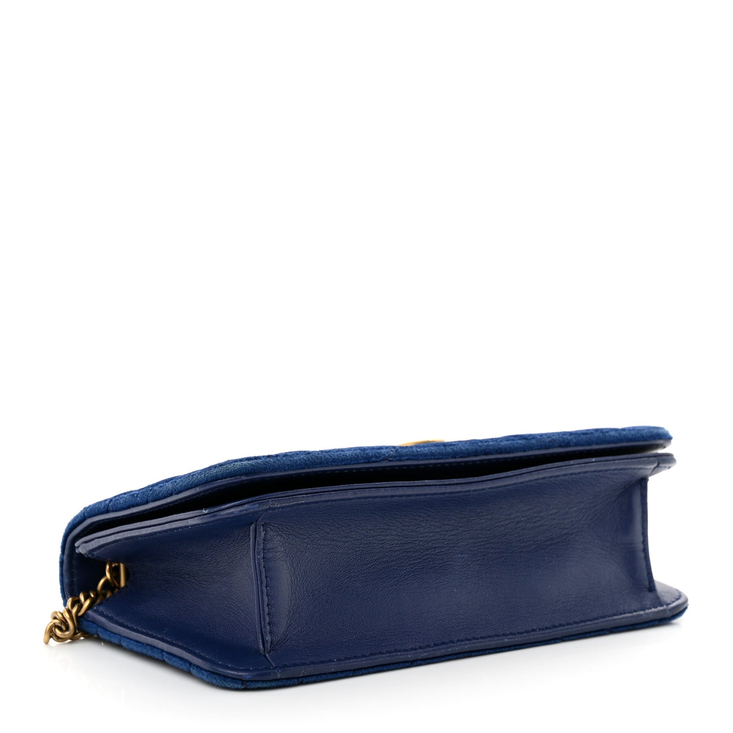 Velvet Matelasse GG Marmont Mini Bag Cobalt Blue