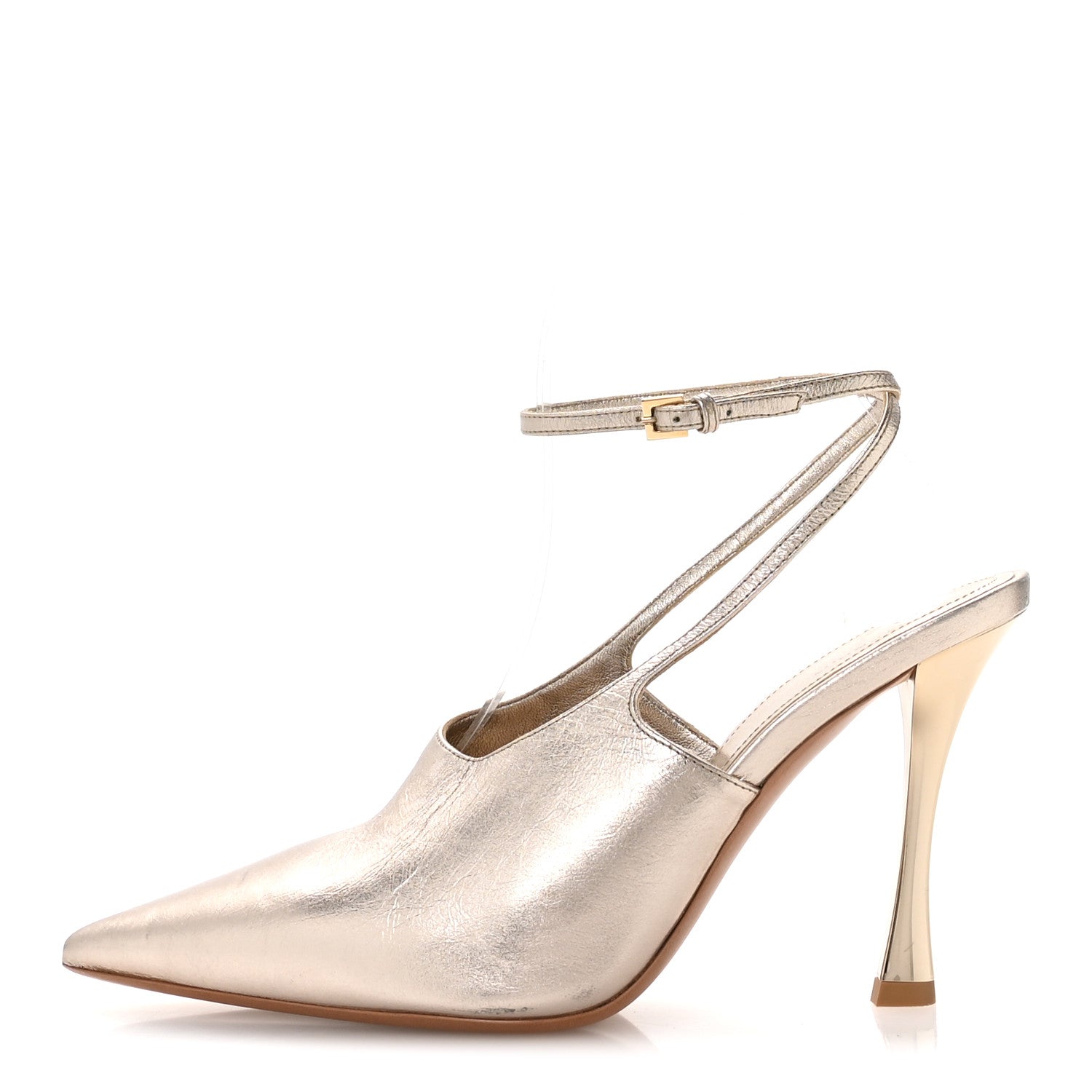 Givenchy Laminated Sheepskin Show Slingback Pumps 36 Dusty Gold