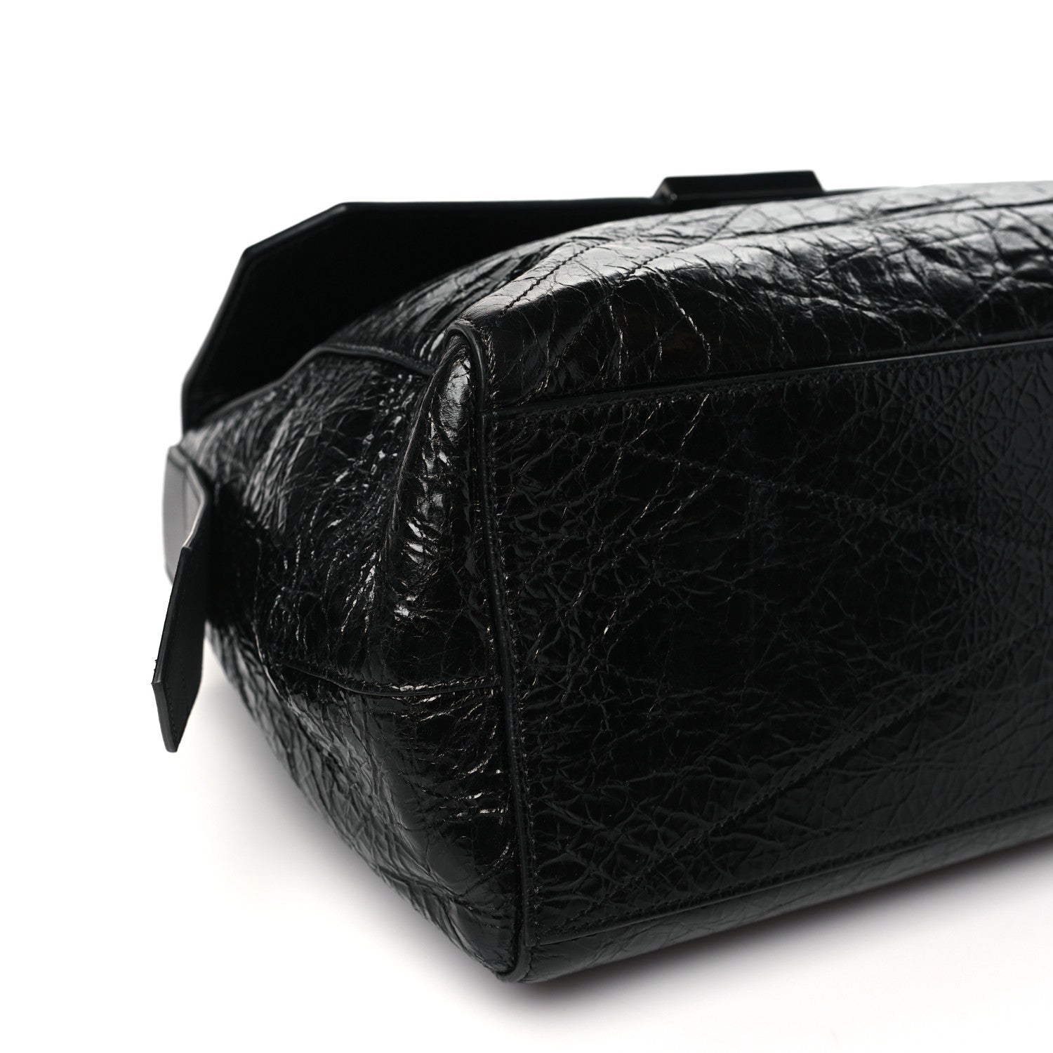 Givenchy Creased Patent Calfskin Medium ID Flap Black 8 of 9