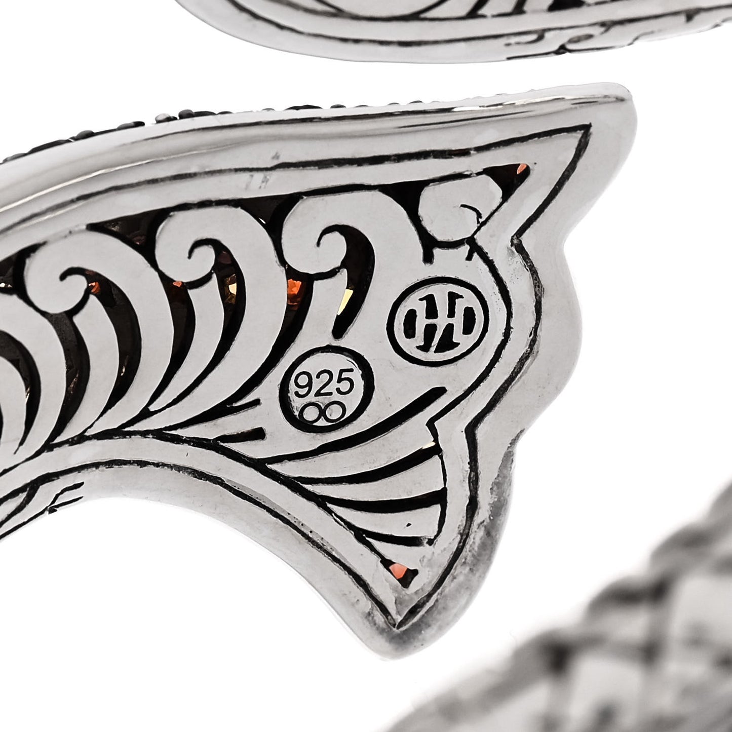 Sterling Silver Garnet Citrine Koi Kick Cuff Bracelet