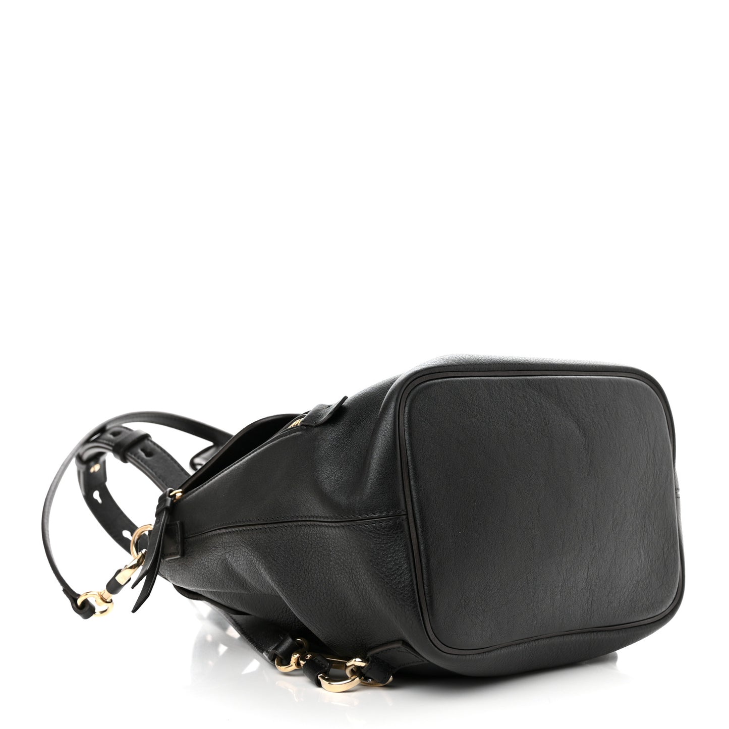 Suede Calfskin Small Faye Backpack Black