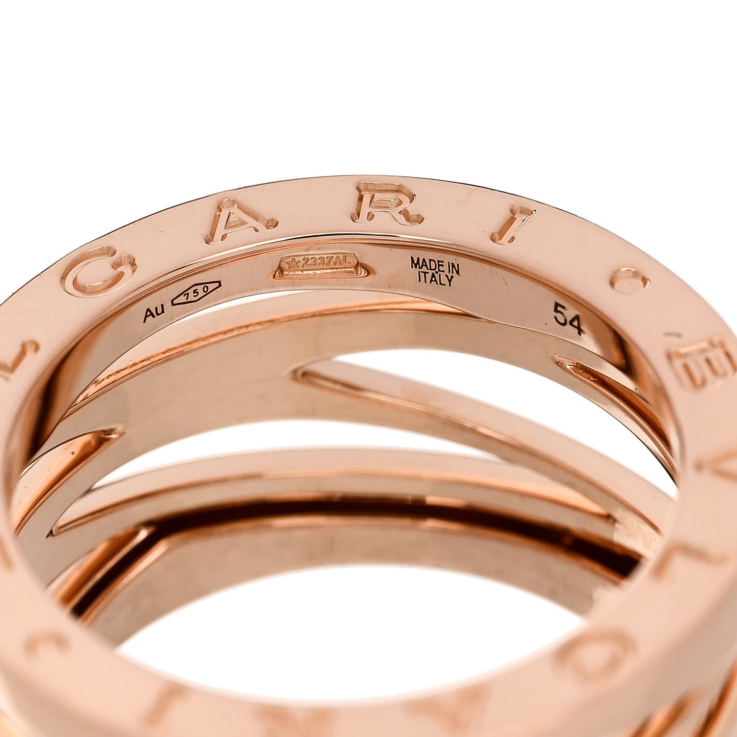 Bulgari 18K Rose Gold B.Zero1 Legend Four-Band Ring 54 6.75 5 of 6