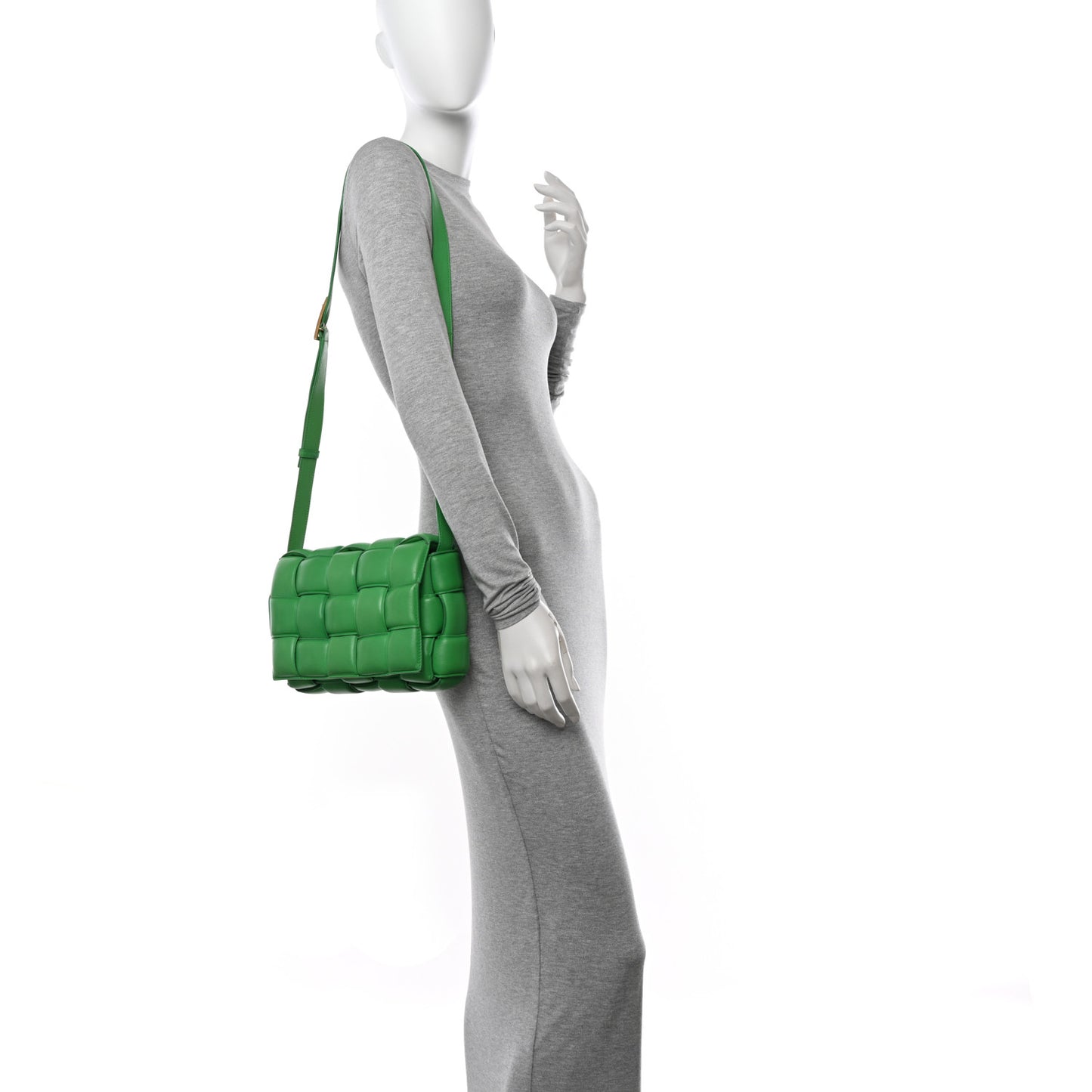 Nappa Maxi Intreccio Padded Cassette Crossbody Bag Parakeet