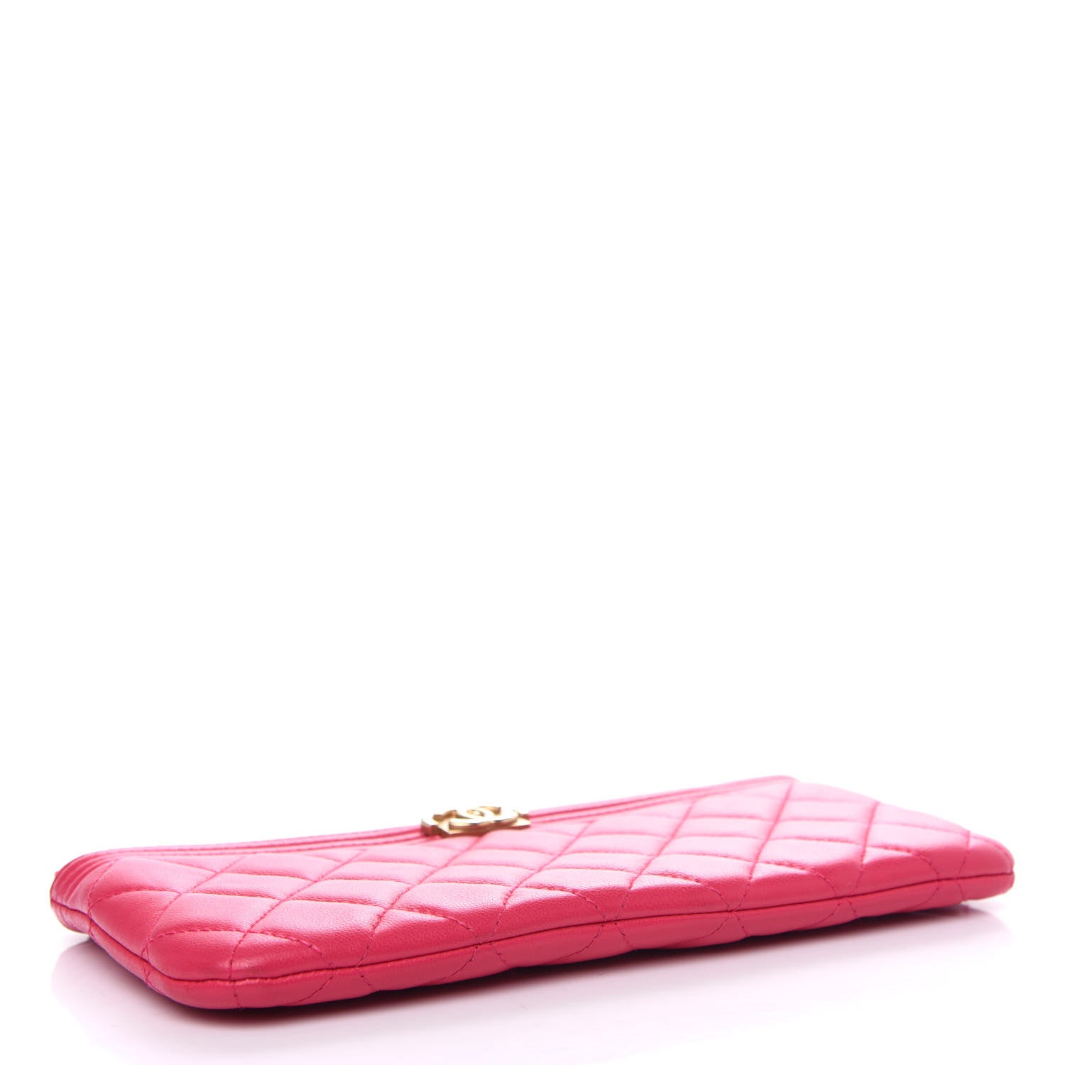 Chanel Lambskin Quilted Small Boy Zipped Pouch Dark Pink 4 of 8