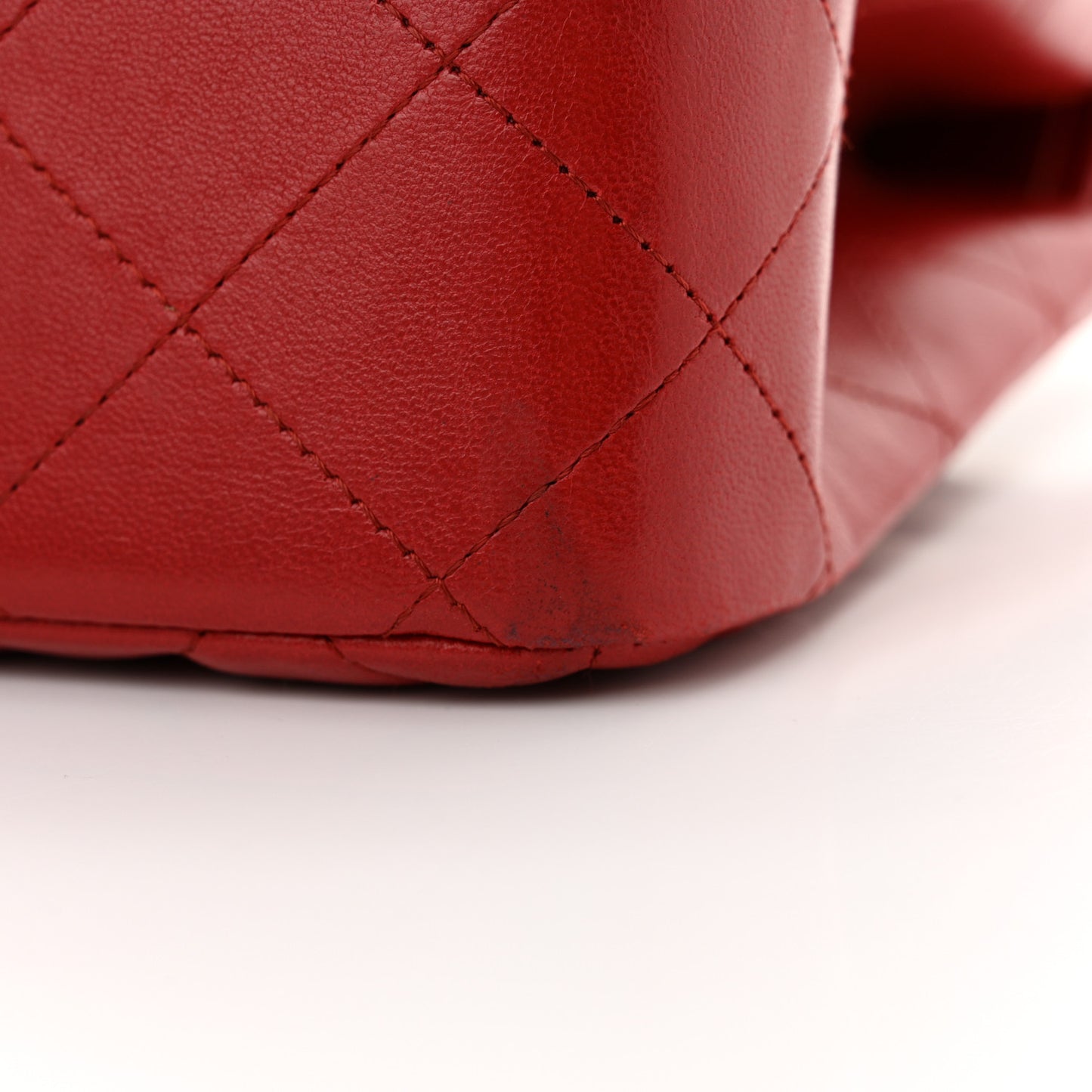 Lambskin Quilted Jumbo Double Flap Red