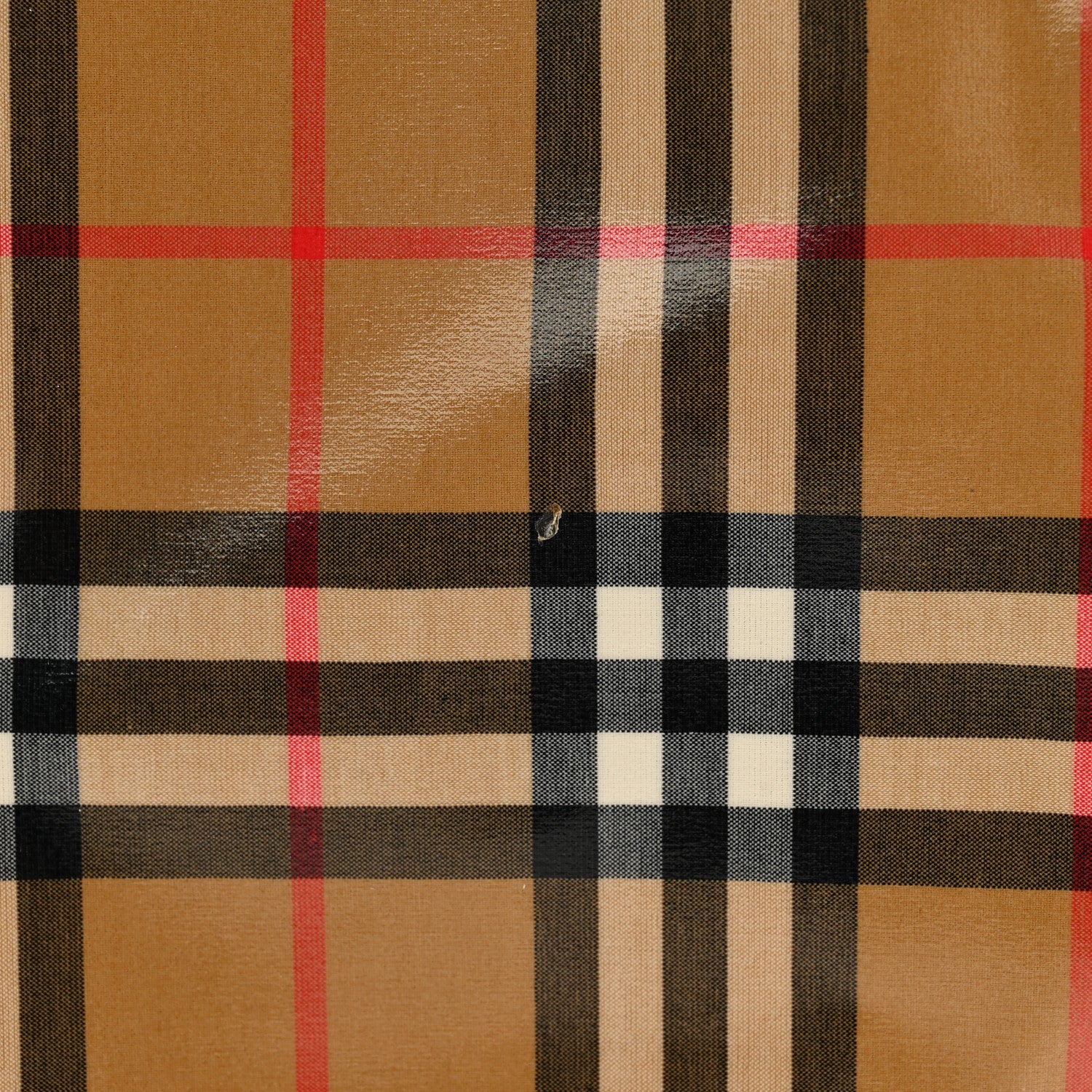 Burberry Coated Canvas Vintage Check Large Zip Pouch Antique Yellow 7 of 7