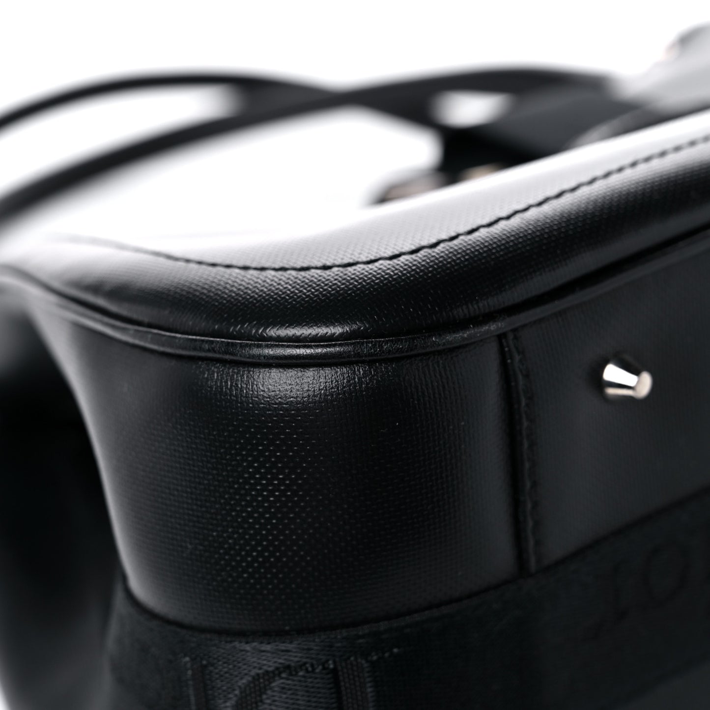 Coated Canvas Crystal Hardcore Shoulder Bag Black