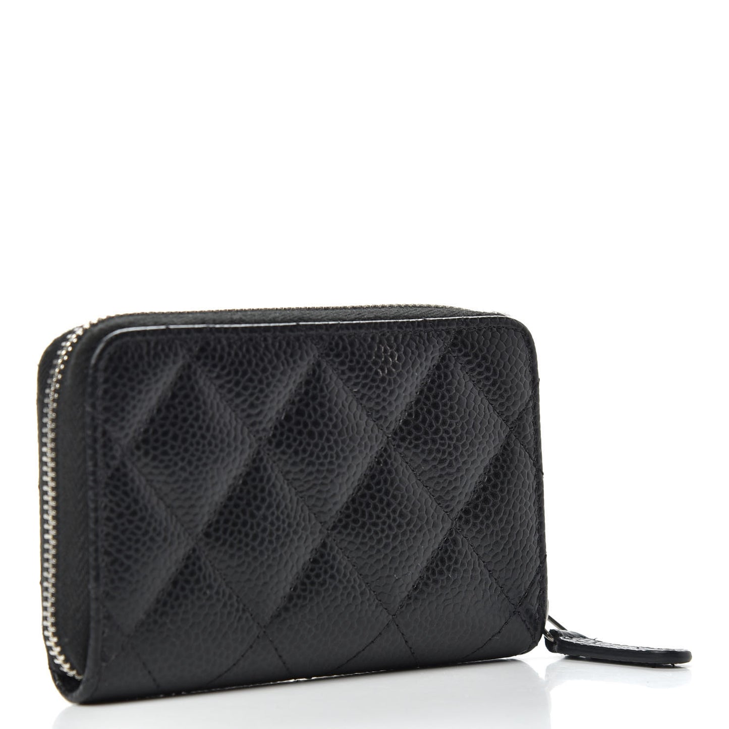 Caviar Quilted Zip Coin Purse Black