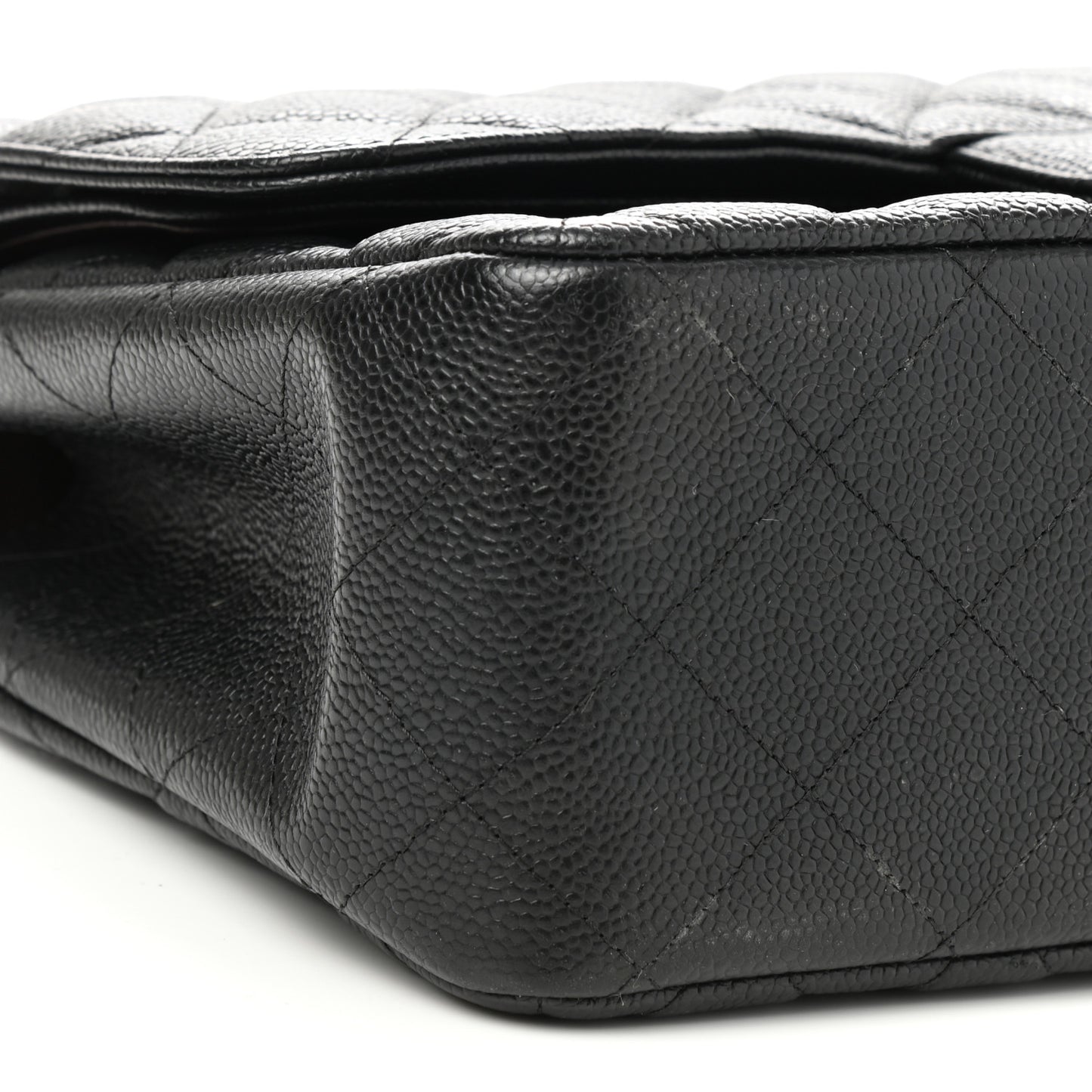 Caviar Quilted Jumbo Double Flap Black