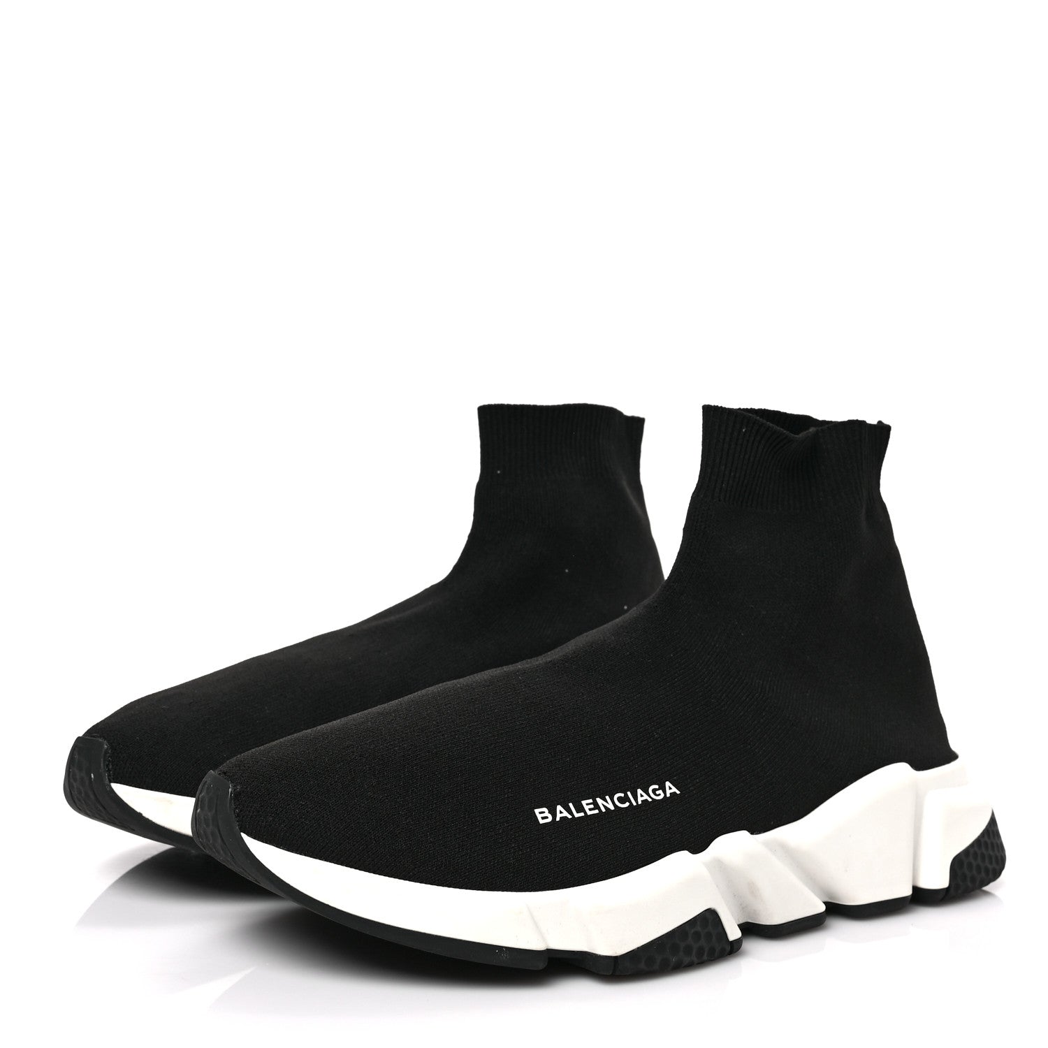 Balenciaga Neoprene Knit Mens Speed Sneakers 42 Black White 3 of 6