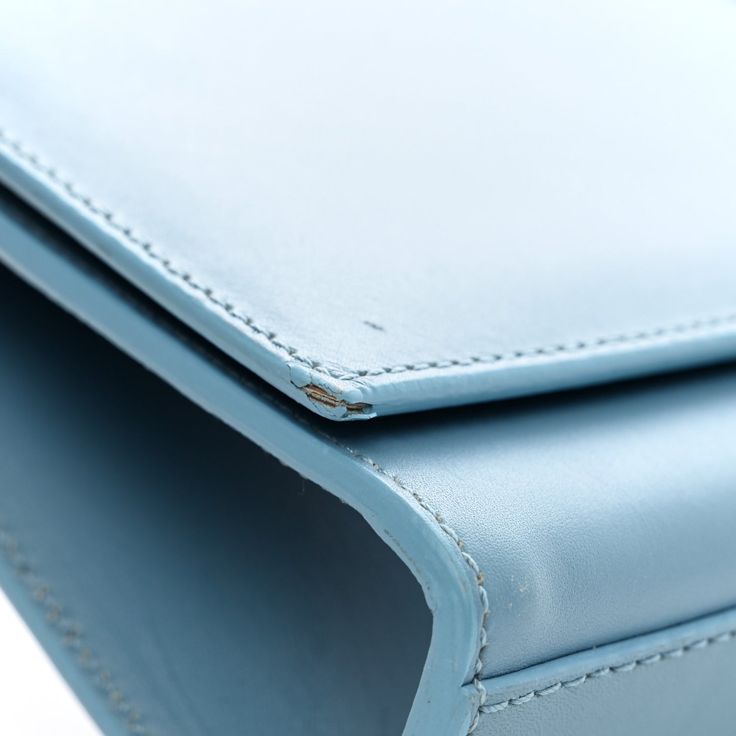 Smooth Calfskin Classic Monogram Cassandre Clutch Blue Glacier