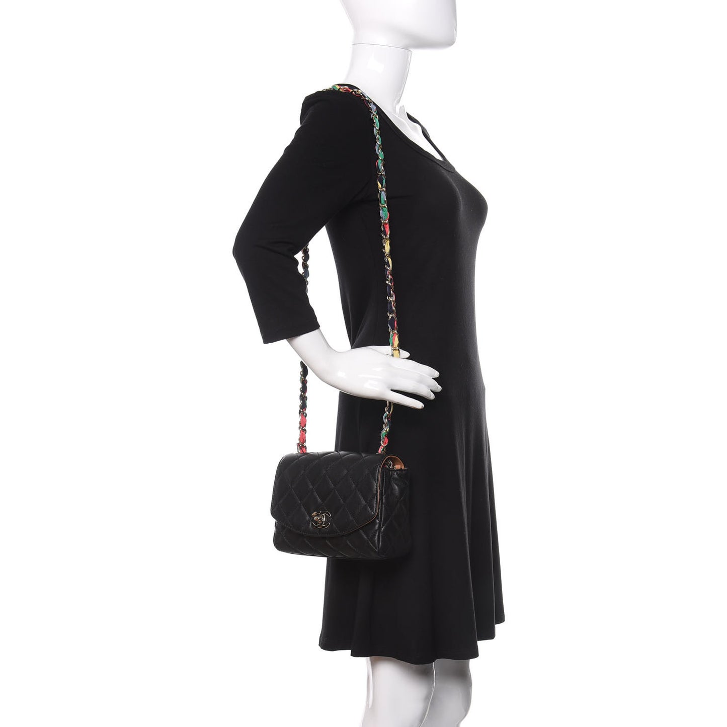 Lambskin Mixed Fibers Quilted Cocovado Flap Black