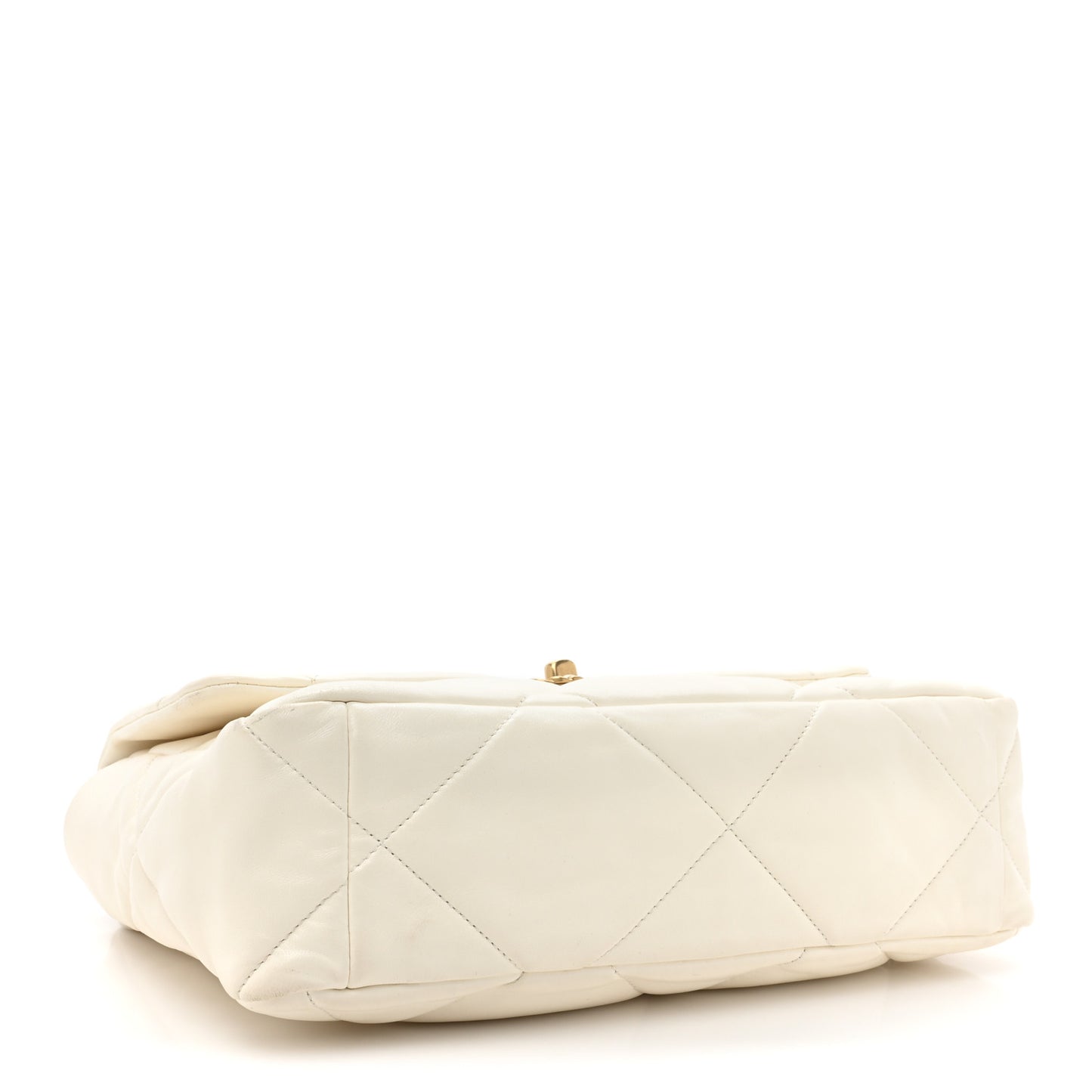 Lambskin Quilted Large Chanel 19 Flap White