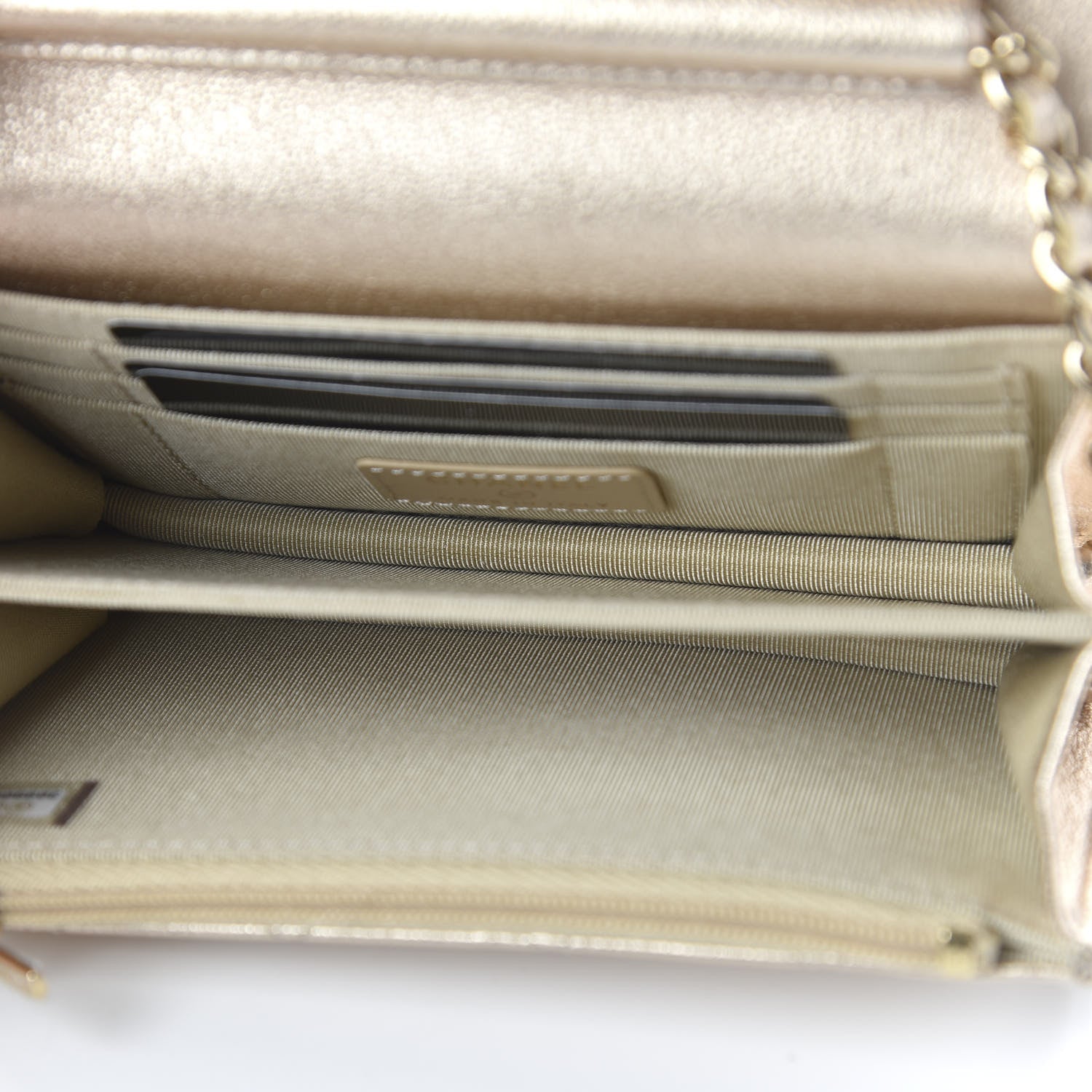 Chanel Metallic Lambskin Quilted Mini Wallet On Chain WOC Gold 5 of 11