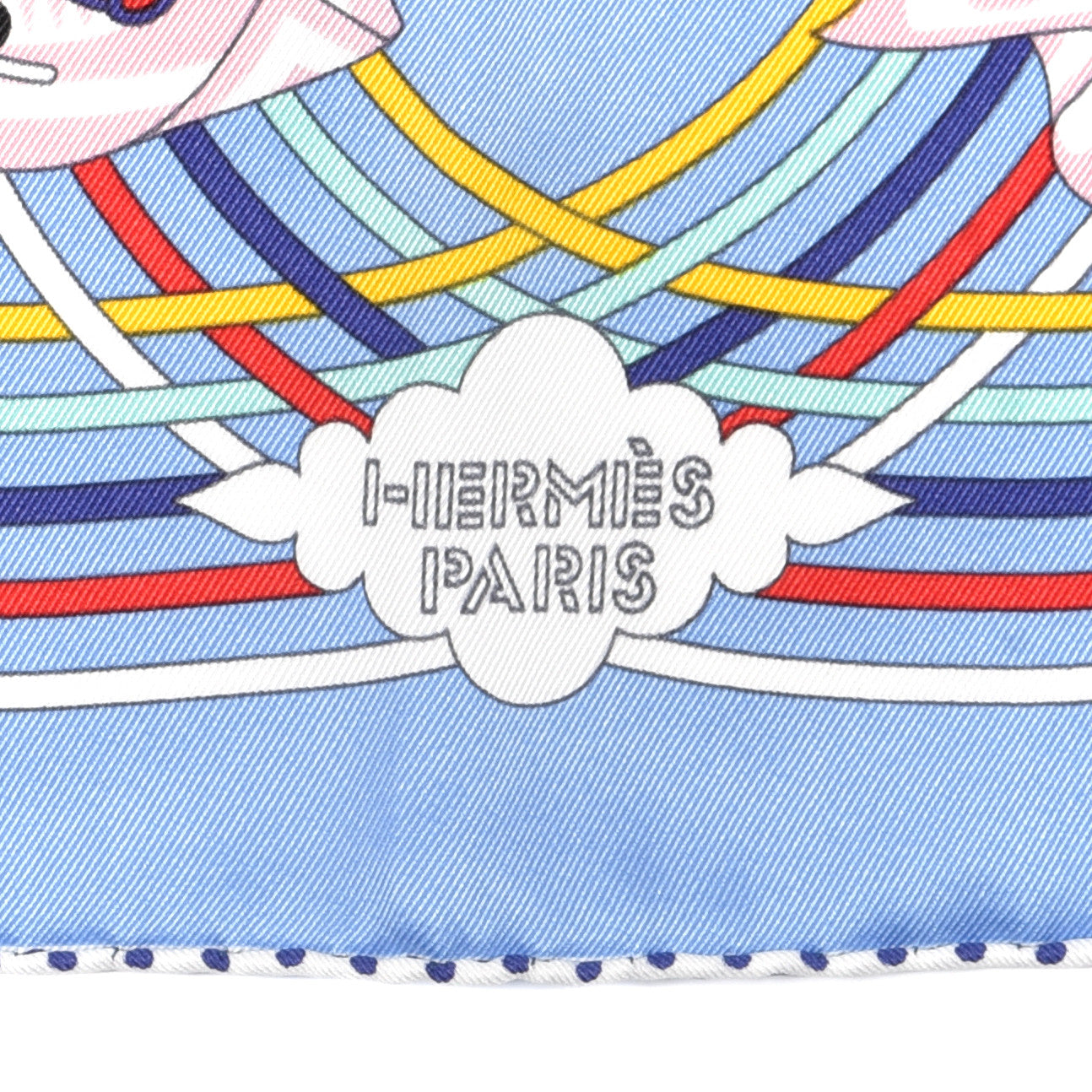 Hermes Silk Carres Volants Scarf 70 Bleu Myosotis White 2 of 5